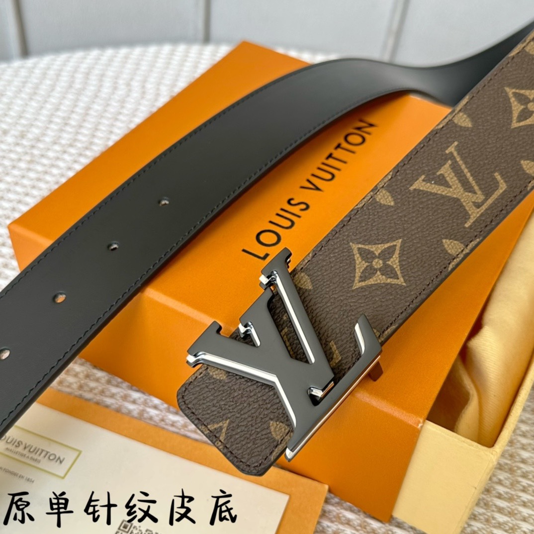[TOP] Louis Vuitton LV Men's Calfskin Belt 4cm - Brown - 711 Luxury