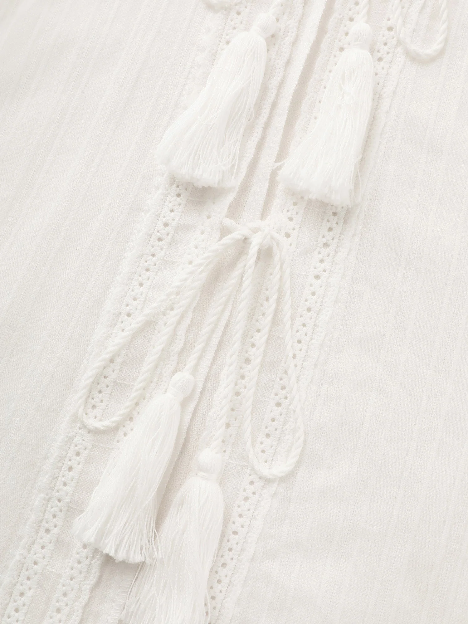 Pure Cotton Tassels Sheer Kimono