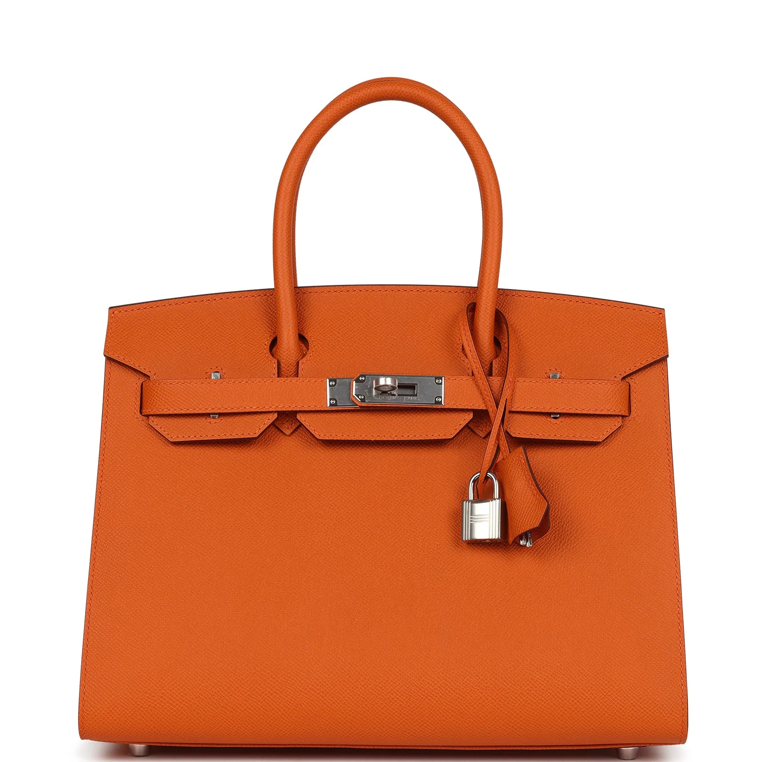 Hermes Birkin SellierOrange Epsom Palladium Hardware