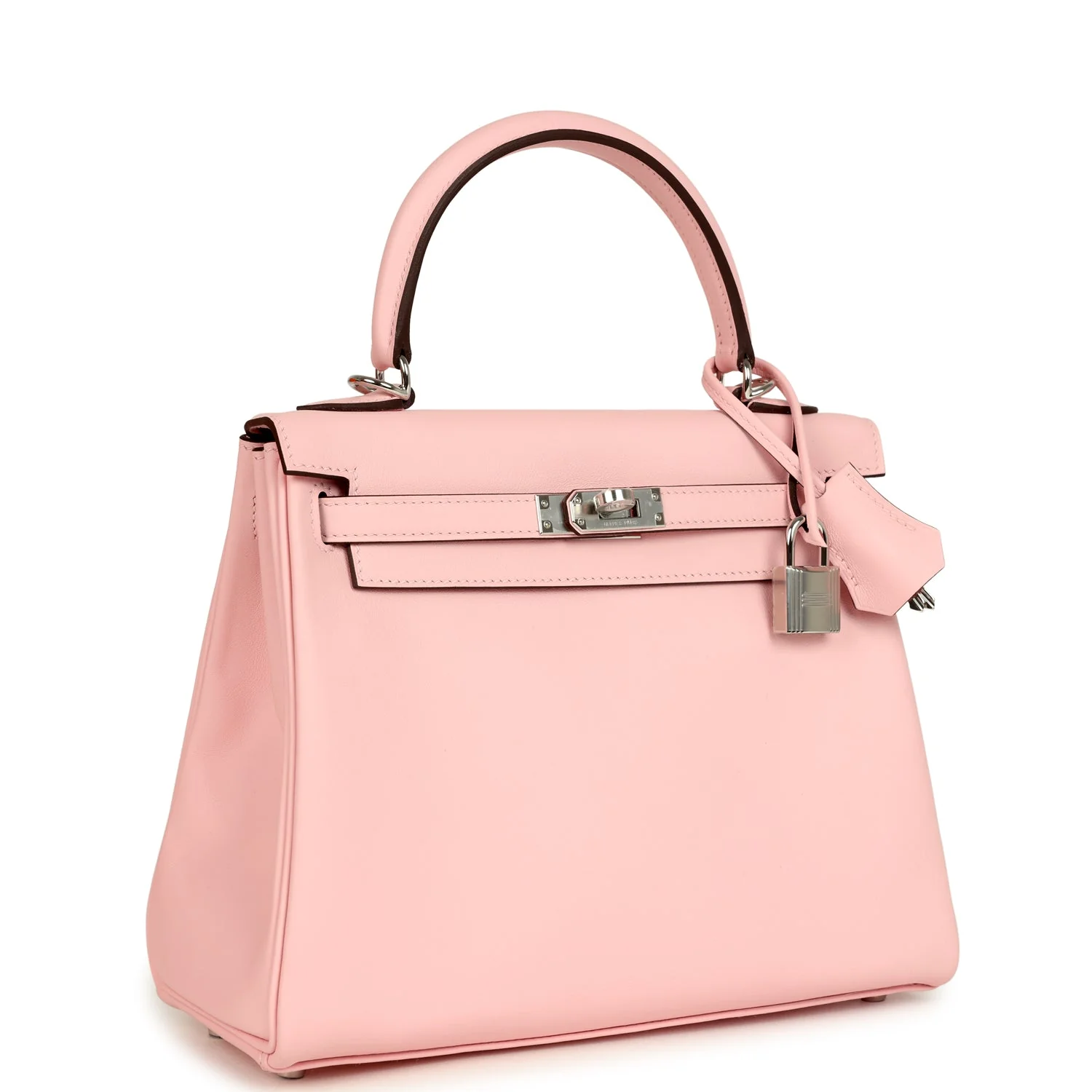 Hermes Kelly Retourne  Rose Sakura Swift Palladium Hardware