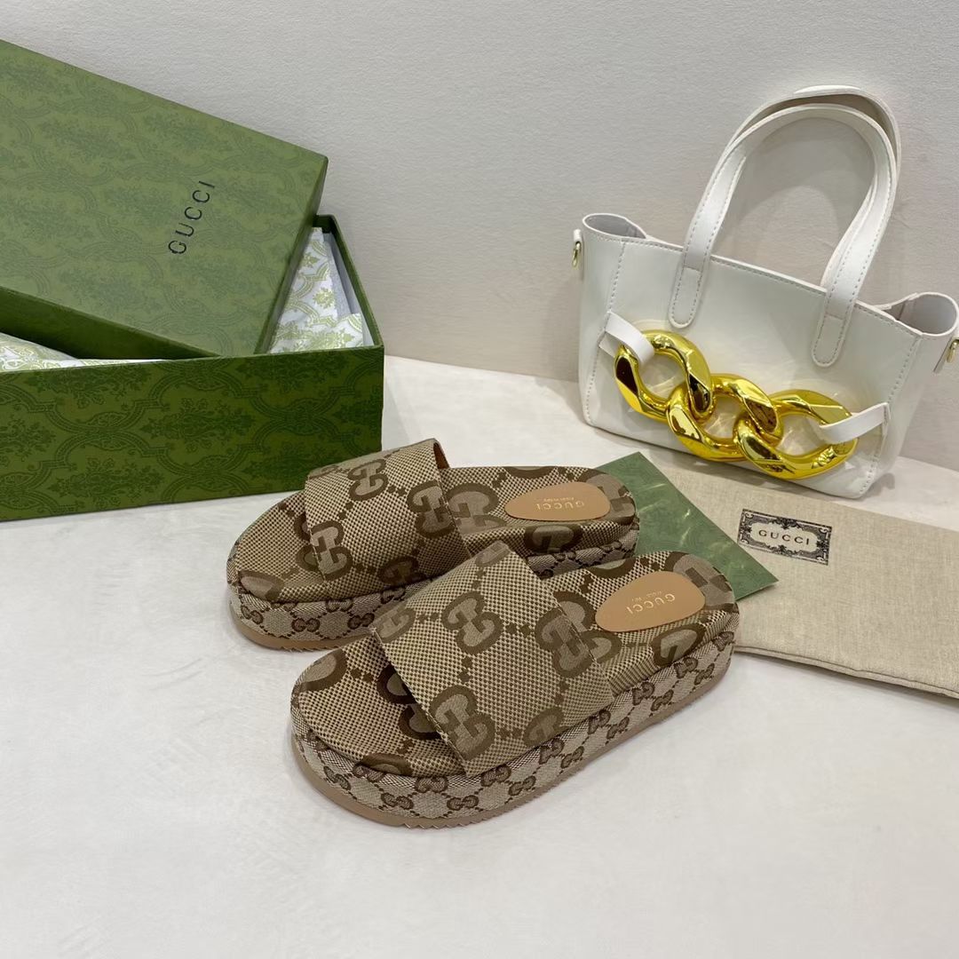 [TOP] GUCCI Slippers - Brown - 711 Luxury