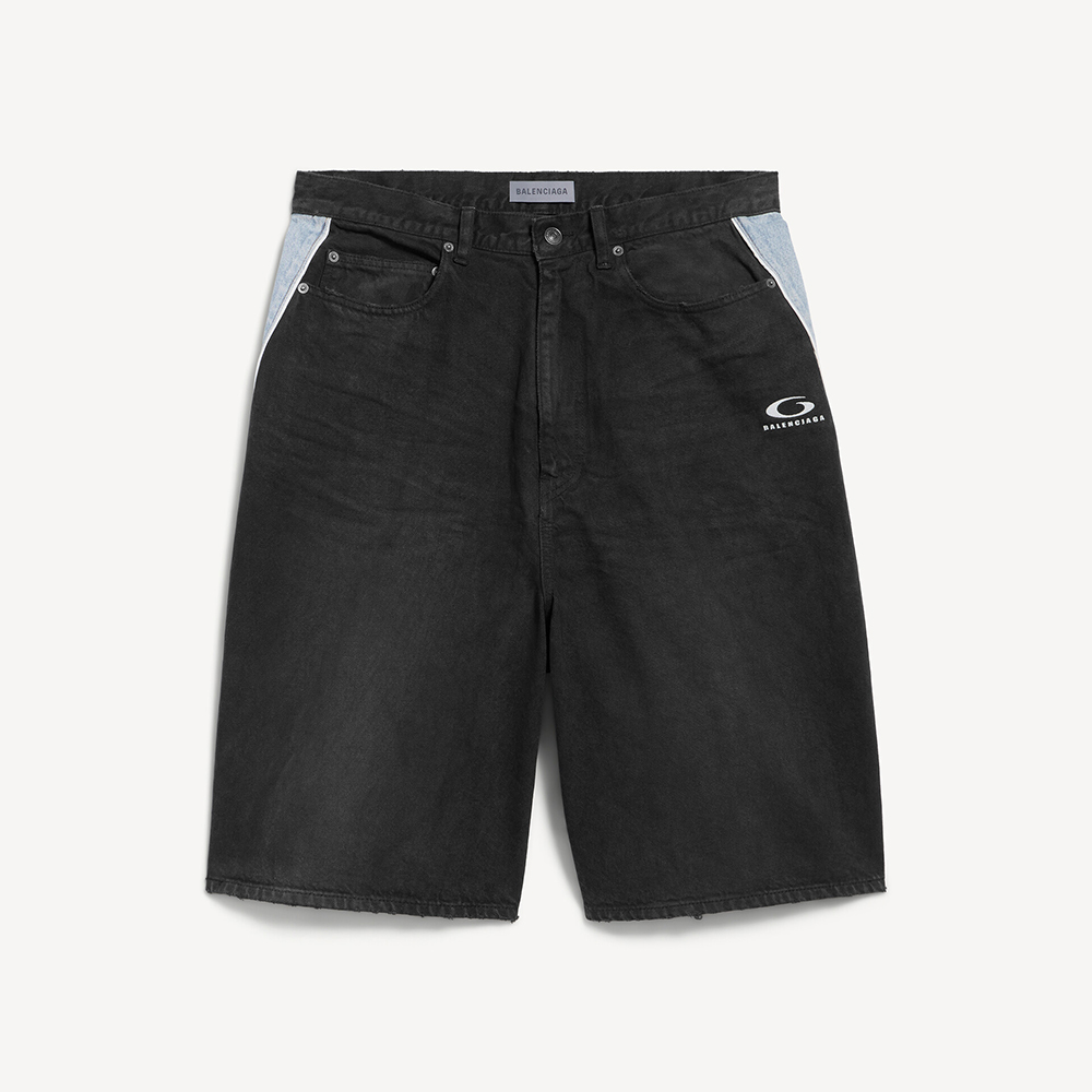 Balenciaga Piping Detail Denim Shorts #385127