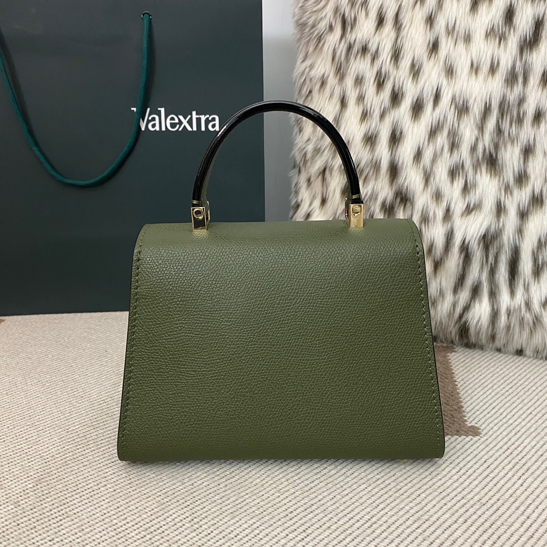 [TOP] VALEXTRA lside Bag 19.5x14x9.5cm - Army Green - 711 Luxury