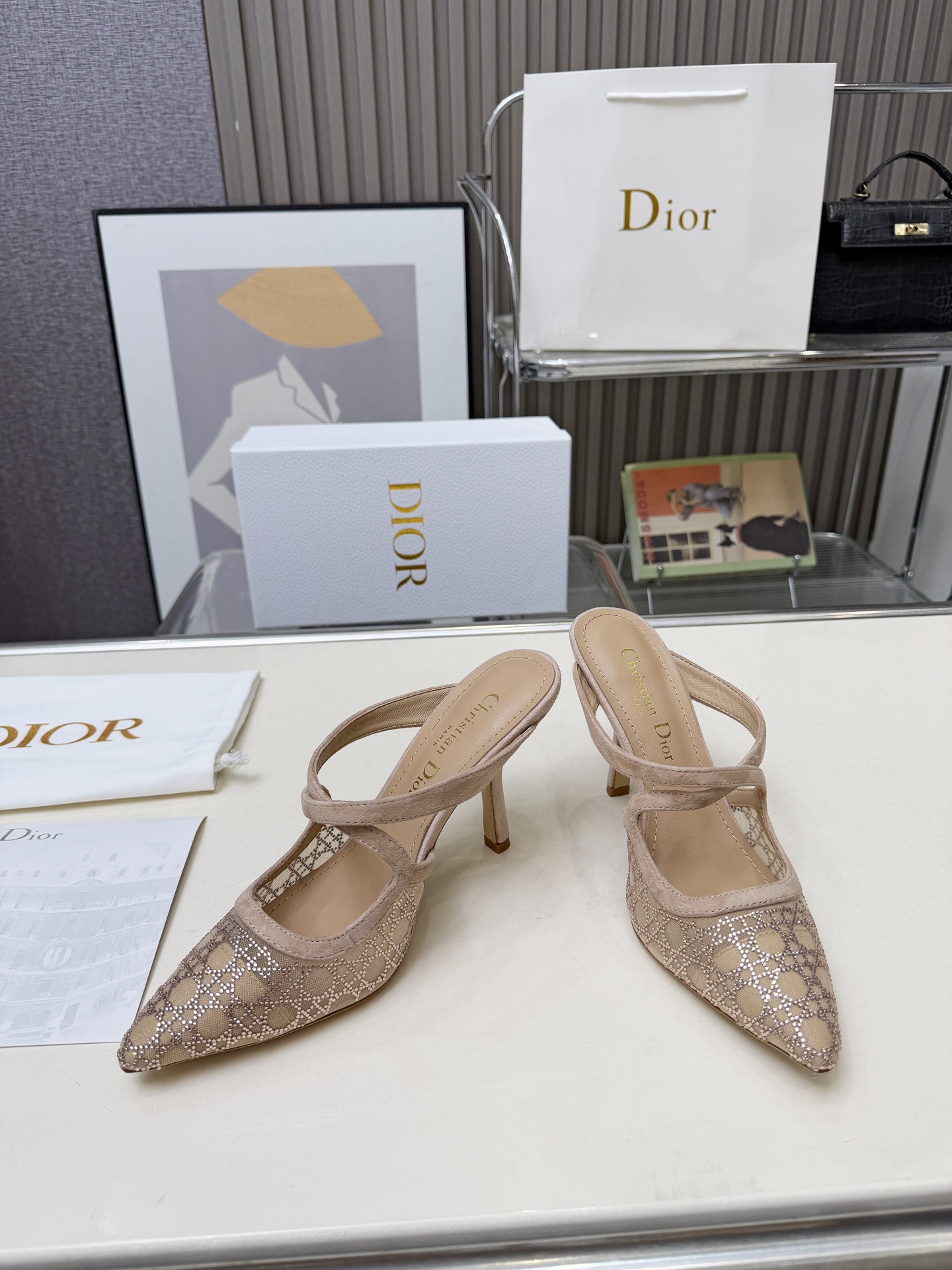 [TOP] Christian Dior High Heels Slippers - Pink - 711 Luxury