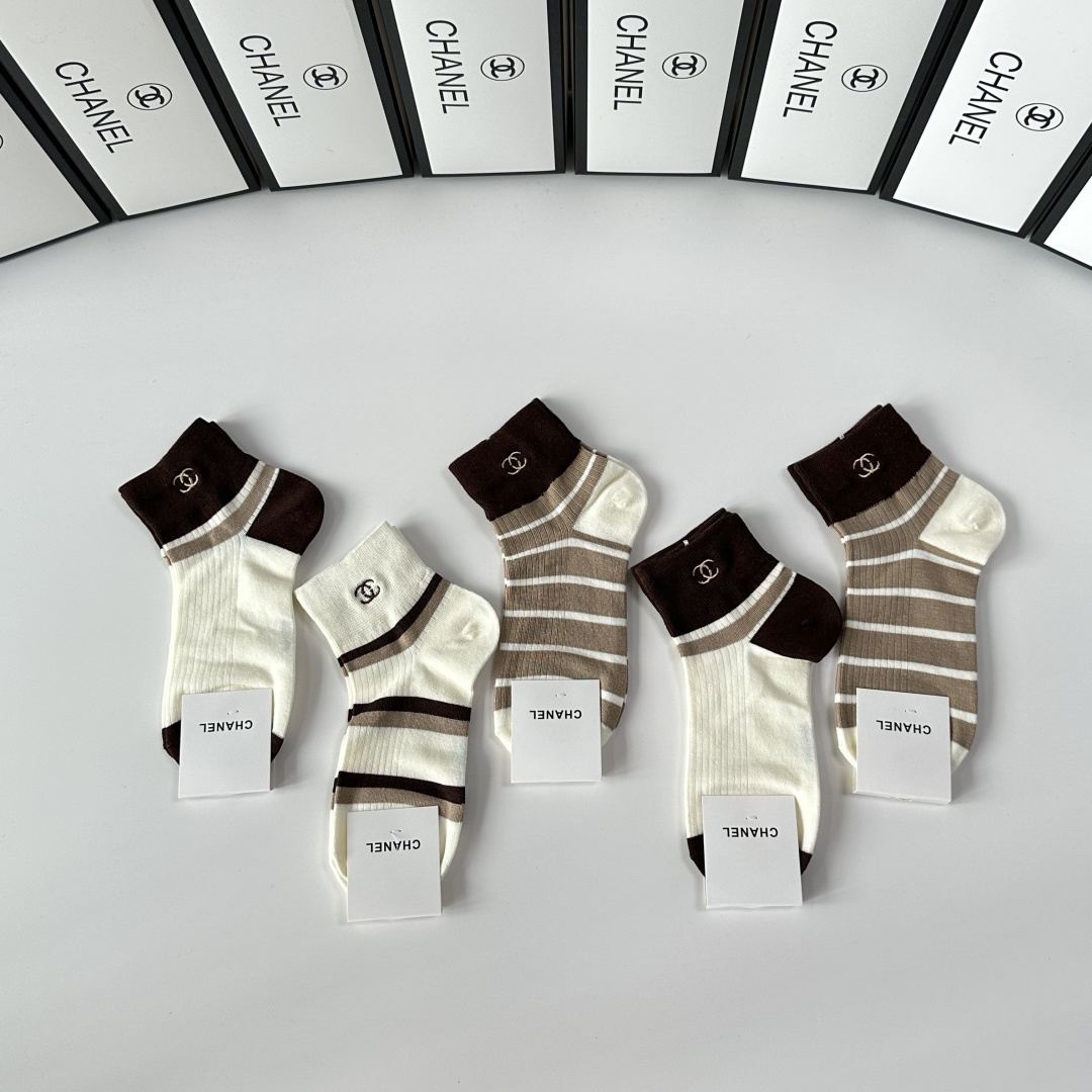 [TOP] CHANEL Socks - 5 Pieces as a Set - 711 Luxury