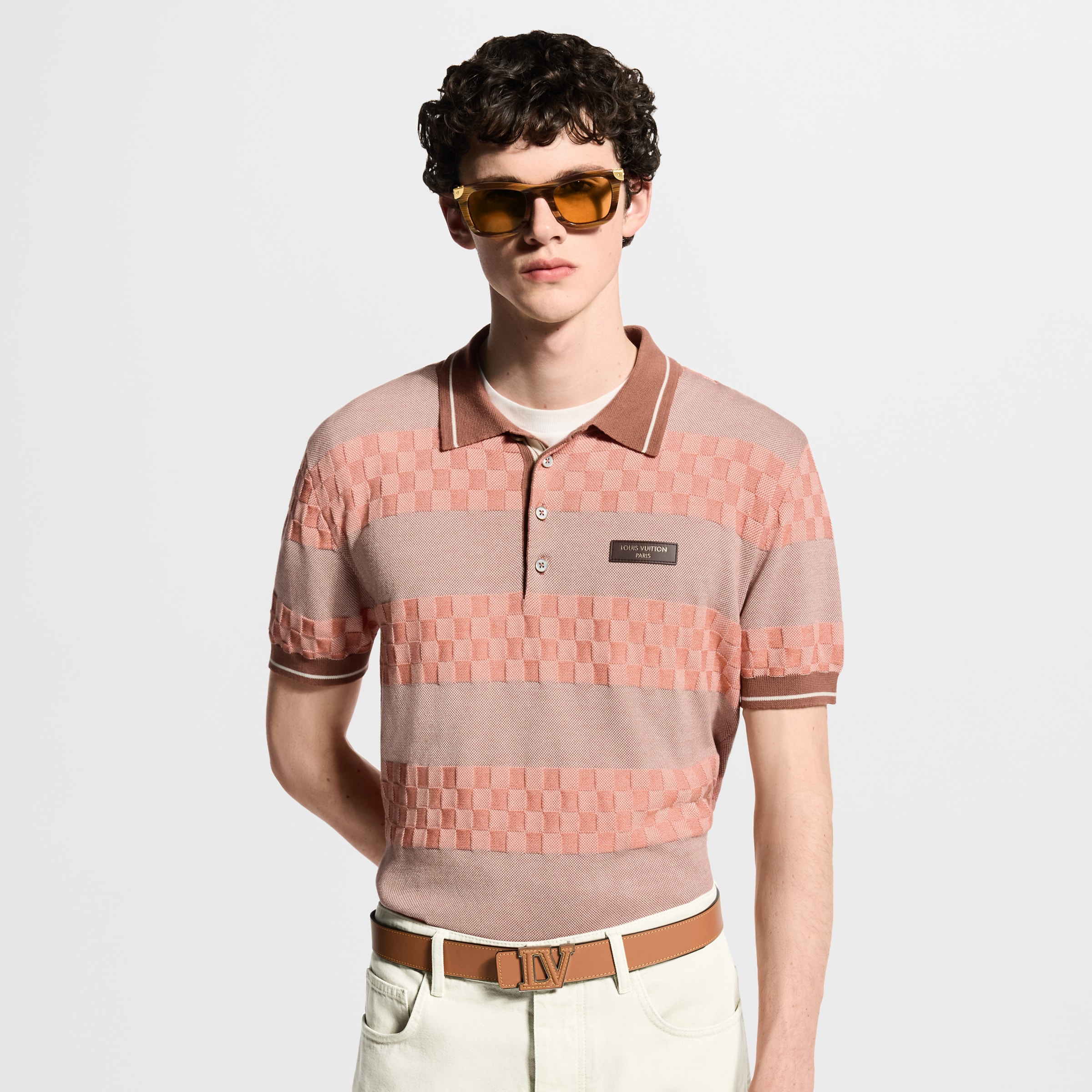 LOUIS VUITTON Damier Striped Polo Shirt #384526