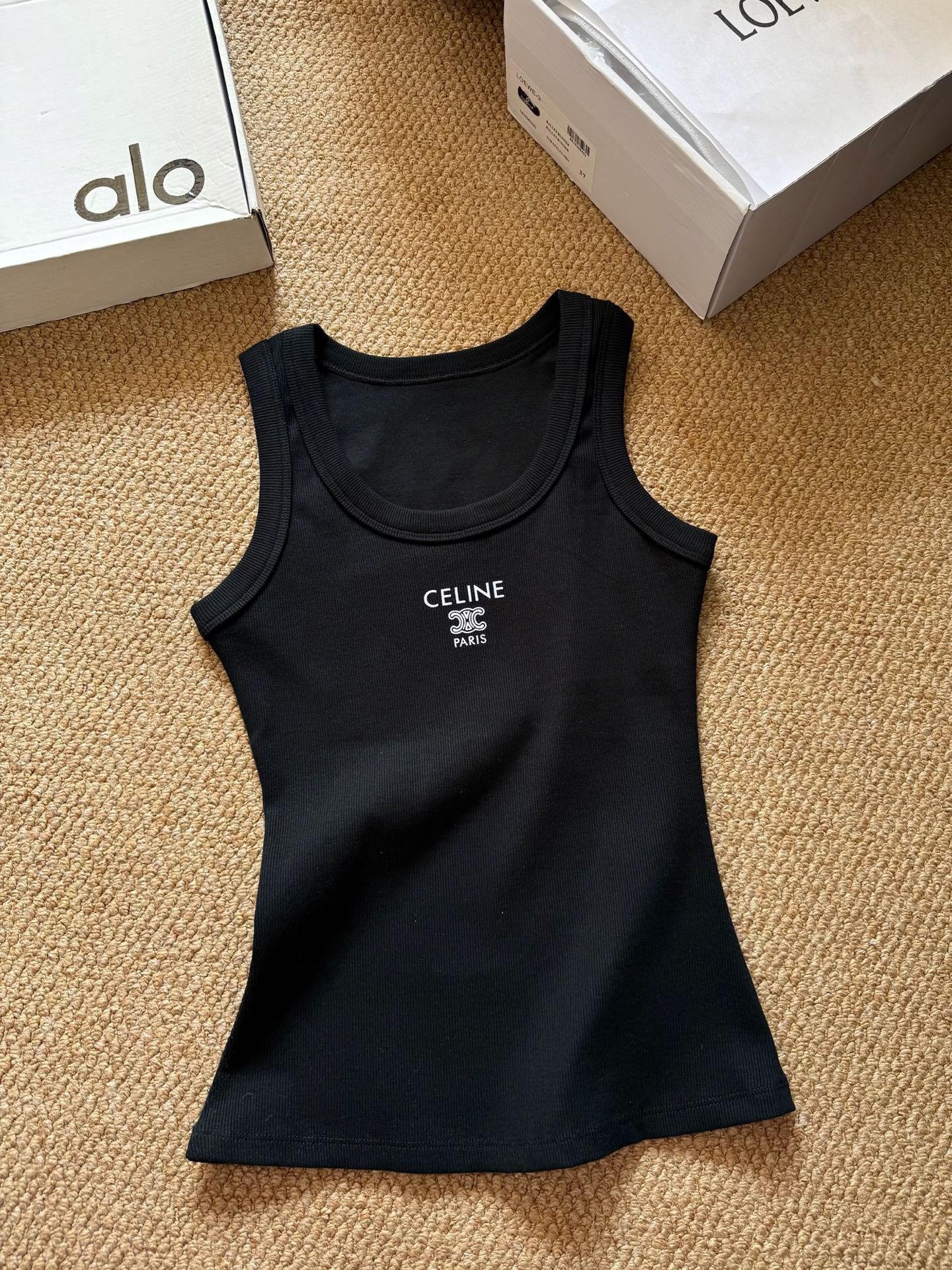 [TOP] CELINE U-neck Striped Vest - 2 Colors