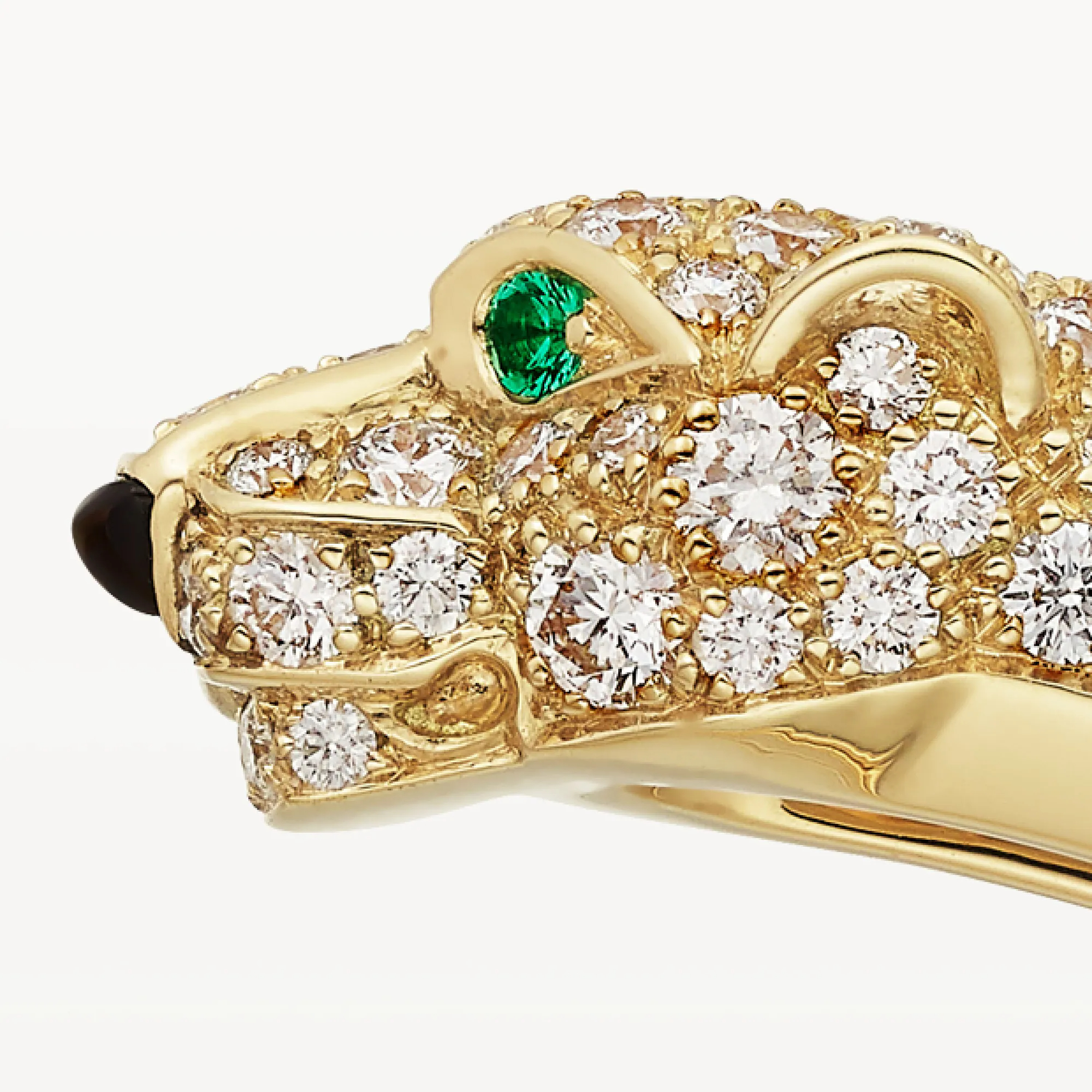 Carty Panther Pure Bracelet, Yellow Gold, Small Model Half-Paved