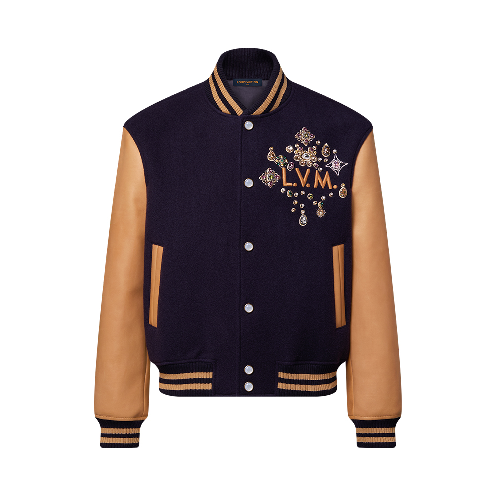 LOUIS VUITTON Embellished Varsity Jacket High-End 1AJVKR #393101
