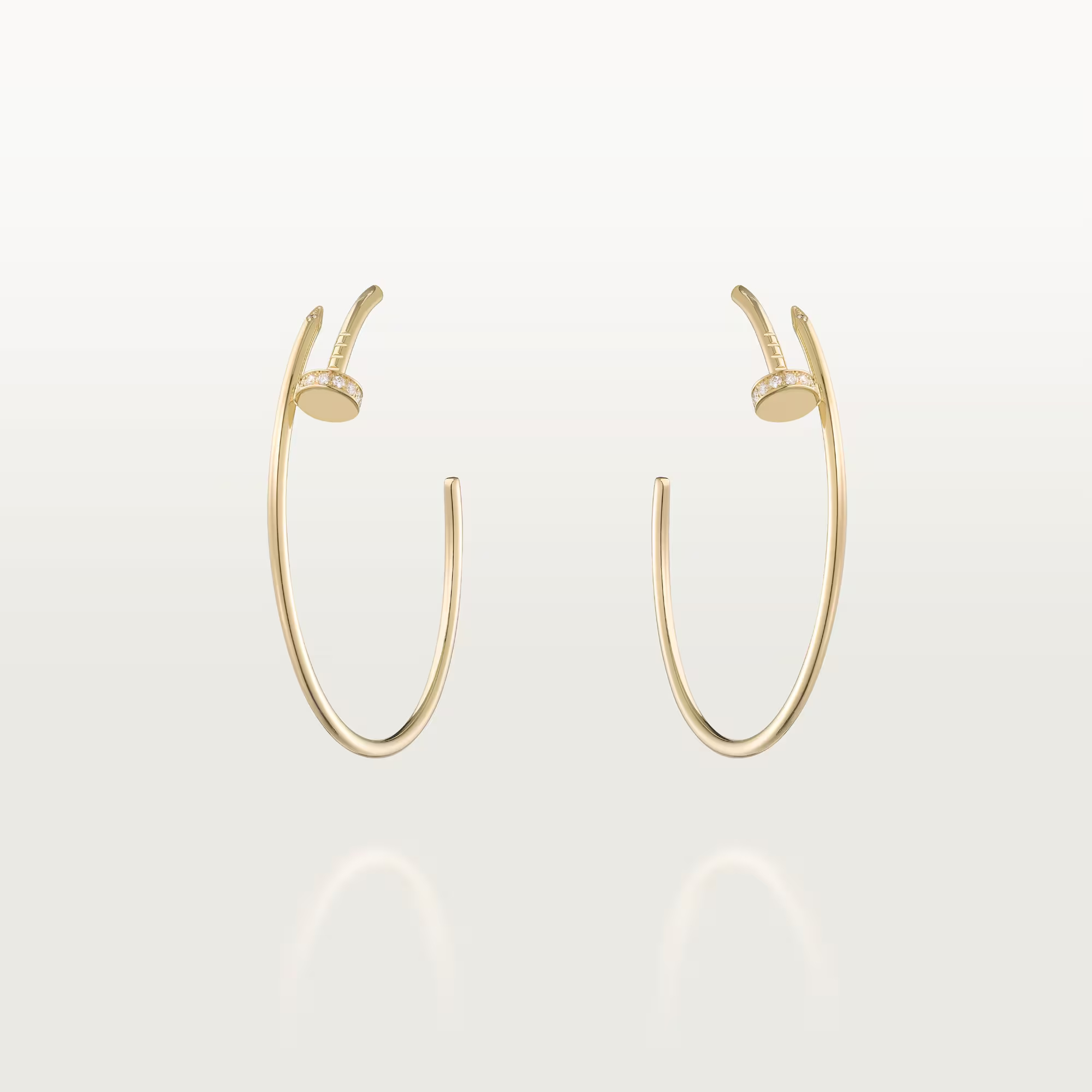 Carty Nails Solo Trace Earrings,Yellow Gold Moissanite ,Large Model