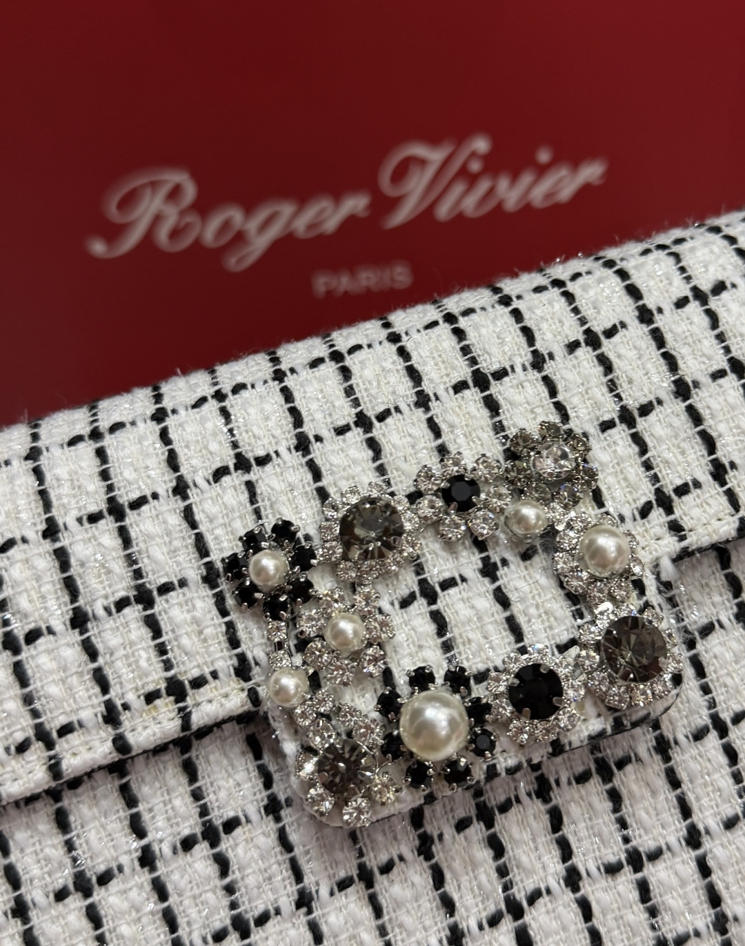 [TOP] ROGER VIVIER Diamond  Bag  24-13-3 CM - White - 711 Luxury