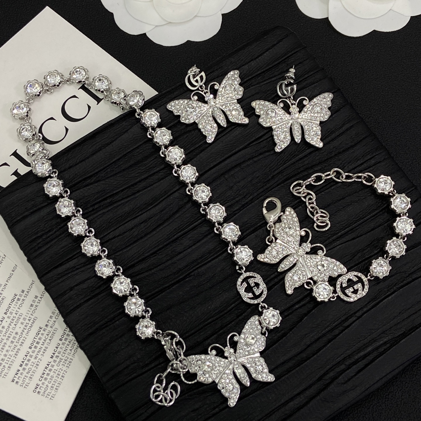 [TOP] GUCCI Bracelet + Necklace +Earrings - Sliver - 711 Luxury