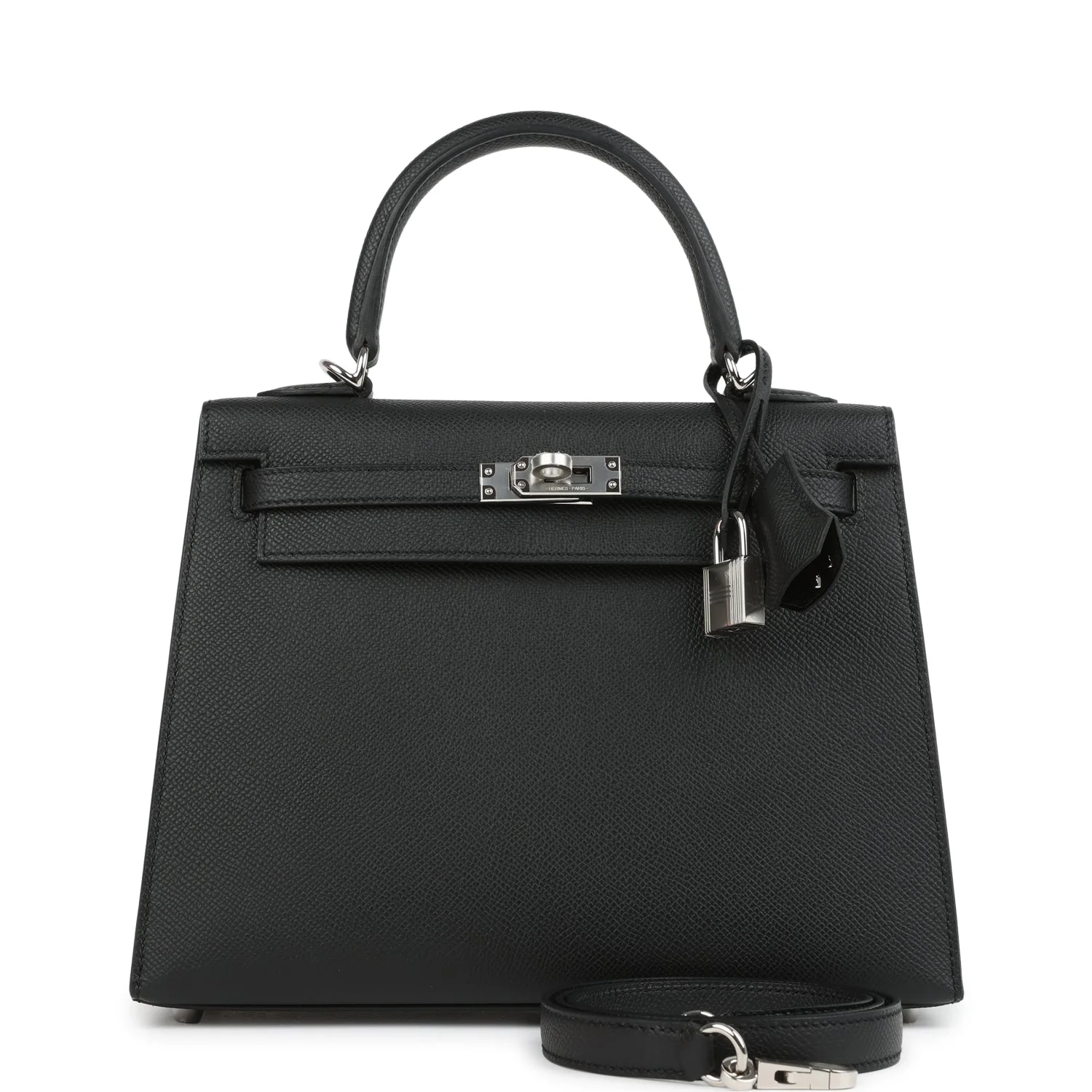 Hermes Kelly Sellier  Black Epsom Palladium Hardware