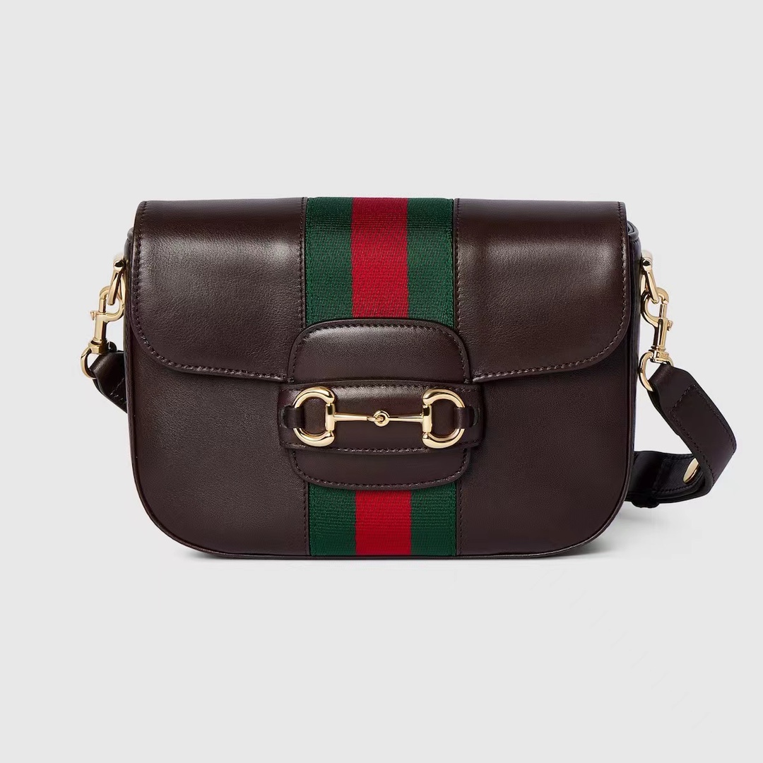 [TOP] GUCCI Gucci Horsebit 1955 Small Shoulder Bag 21X14.5X5.5cm - Chocolate