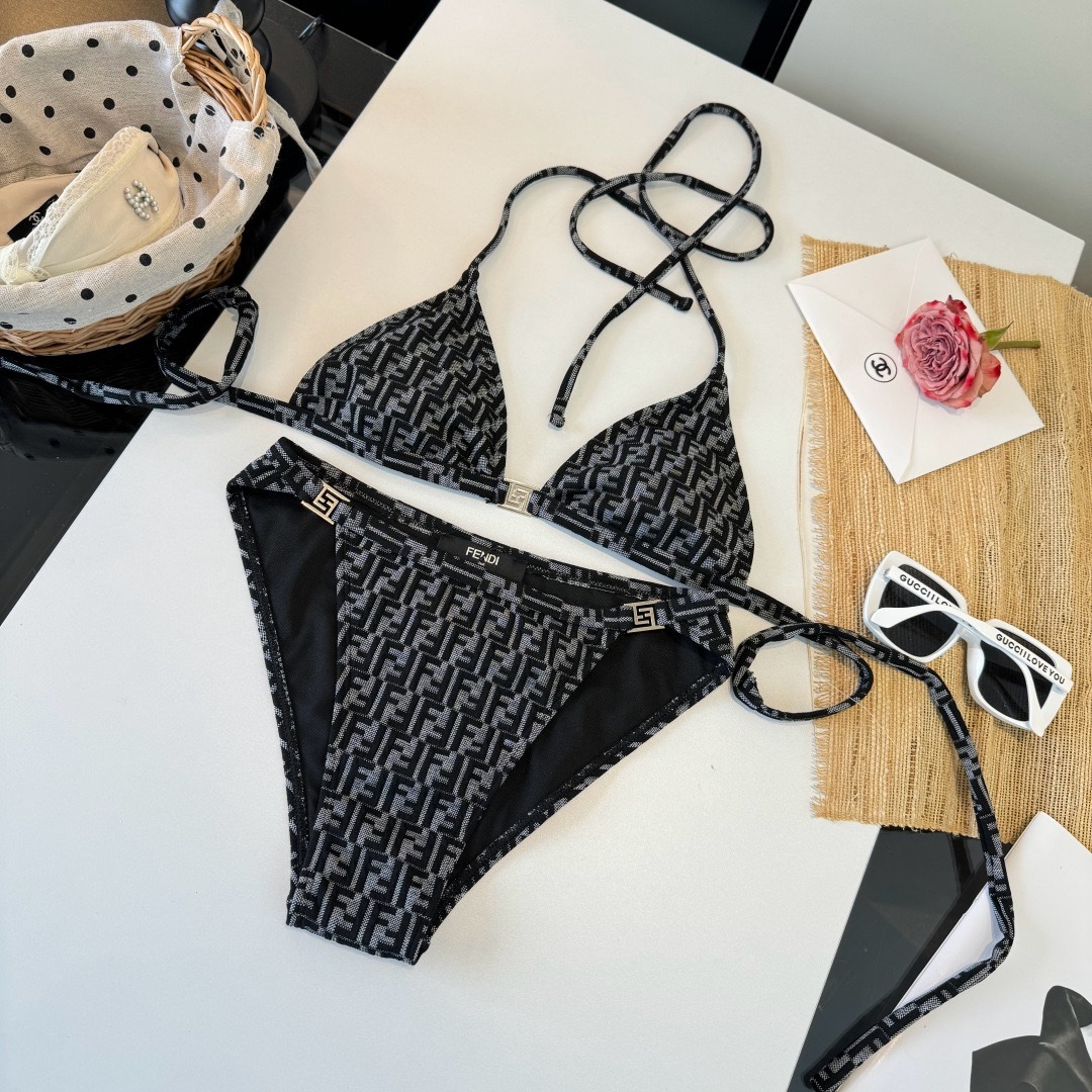 [TOP] FENDI Bikini Swimsuit - Black - 711 Luxury