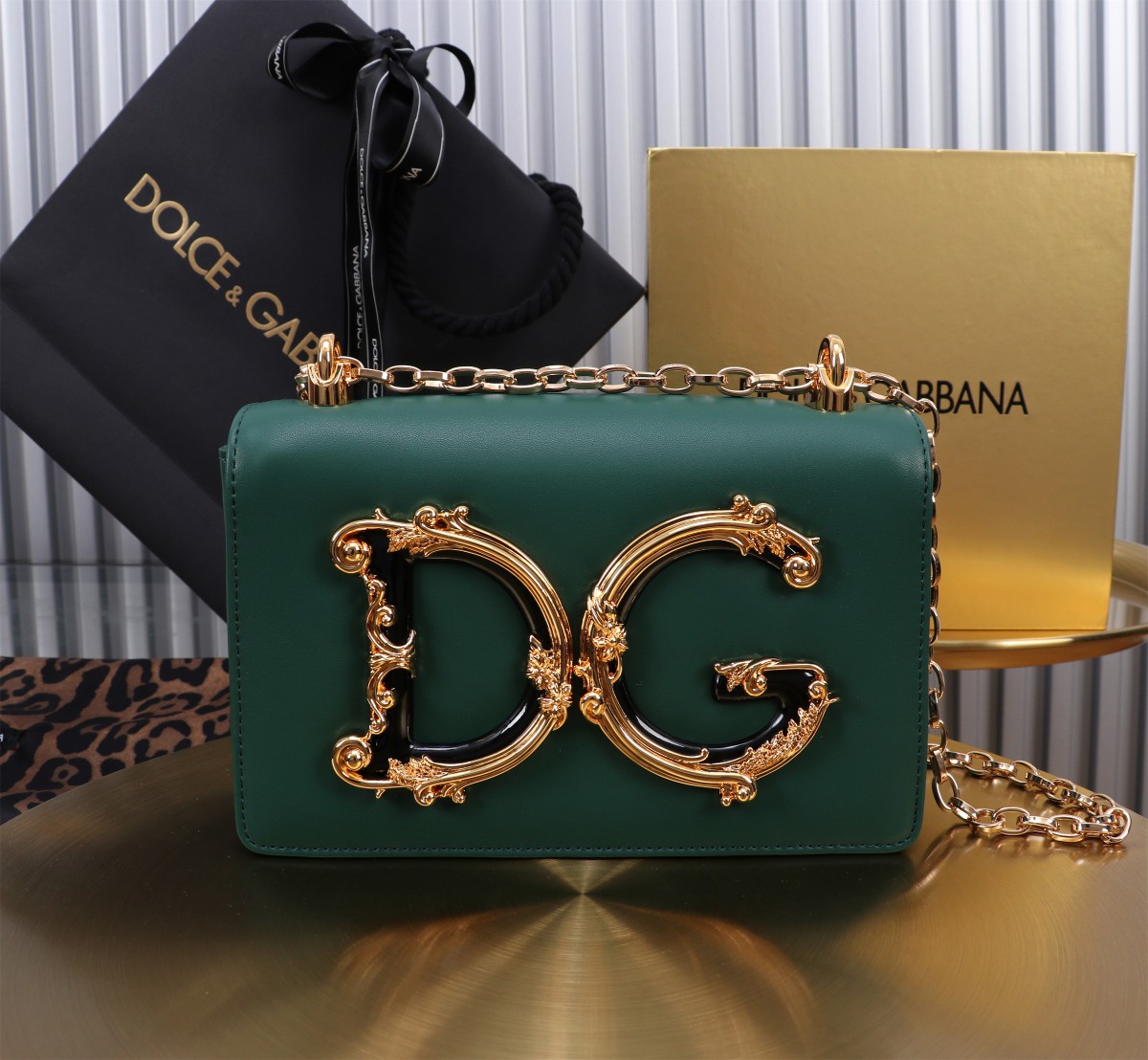 [TOP] Dolce & Gabbana D&G Girls Bag  21x5x13.5 cm - Dark Green - 711 Luxury