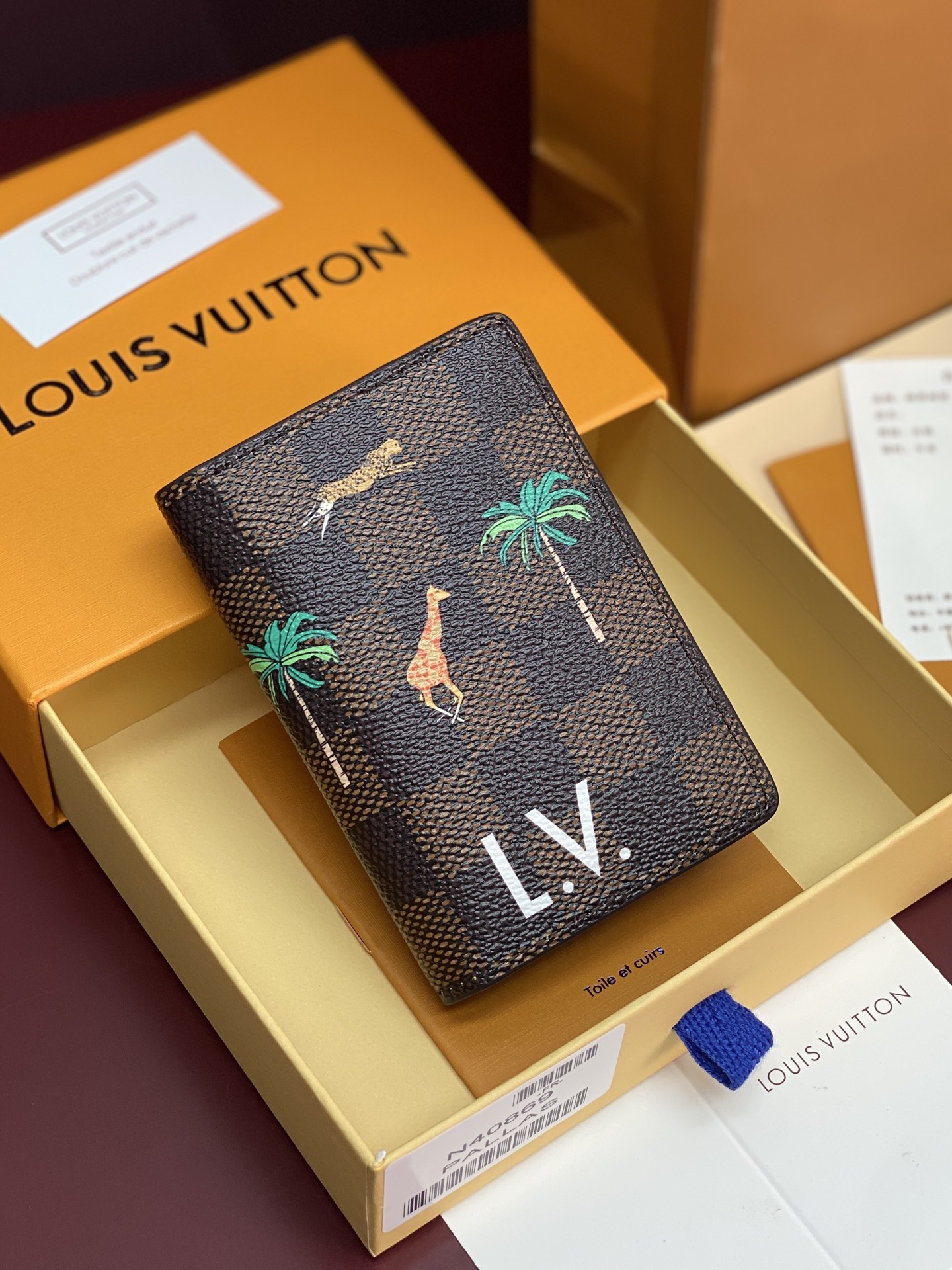 [TOP] Louis Vuitton LV X The Darjeeling Limited Card Holder 11.1x1x7.5cm Damier Heritage - Brown