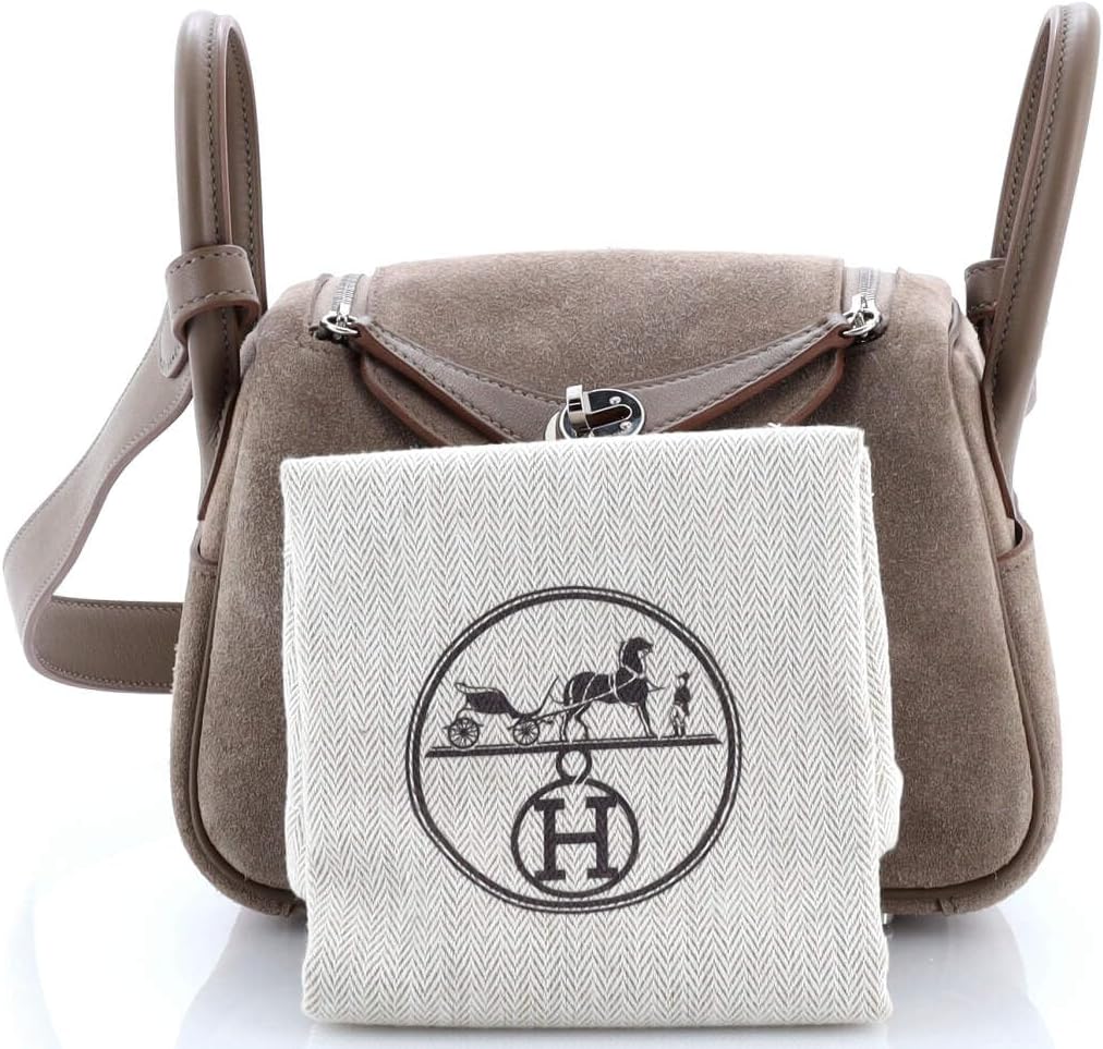 Hermès, Pre-Loved Lindy Bag Grizzly and Swift Mini, Gris Caillou