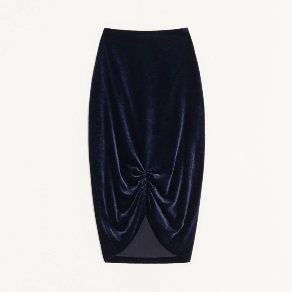 Valentino Velvet Black Emerald Pleated Skirt #379281