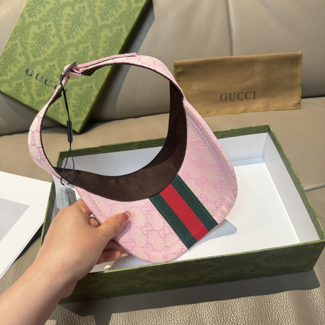 [TOP] GUCCI Sun Hat - Pink - 711 Luxury