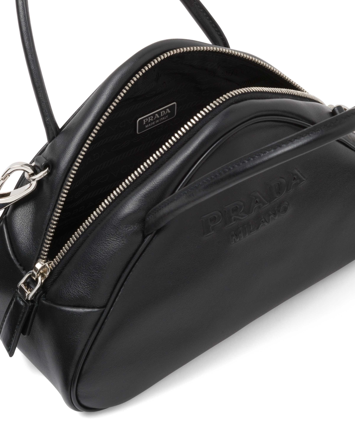 [TOP] PRADA Triangle Top Handle Shoulder Bag 25x14x11cm - Black