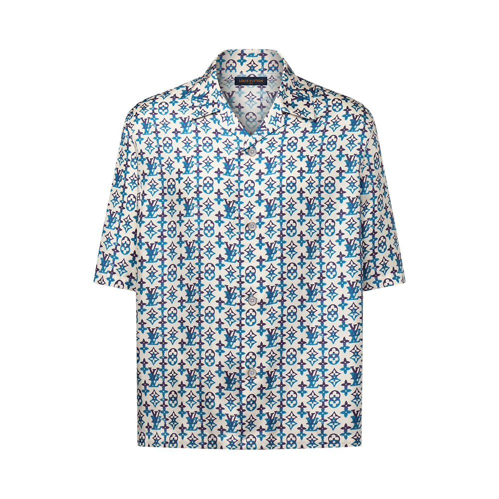 LOUIS VUITTON Monogram Printed Silk Short-Sleeved Shirt and Shorts #385050