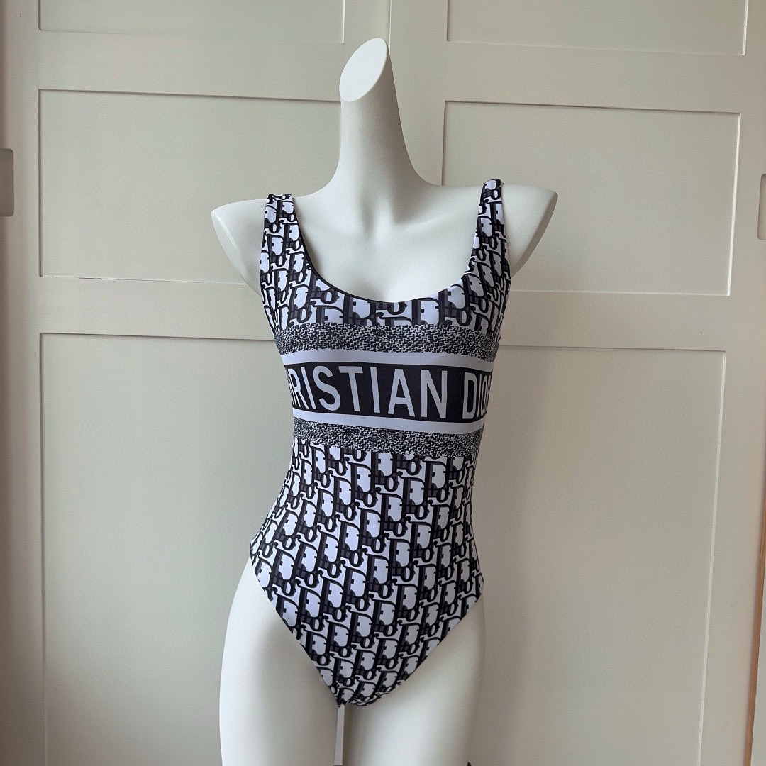[TOP] Christian Dior One-Piece Swimsuit - Navy Blue - 711 Luxury