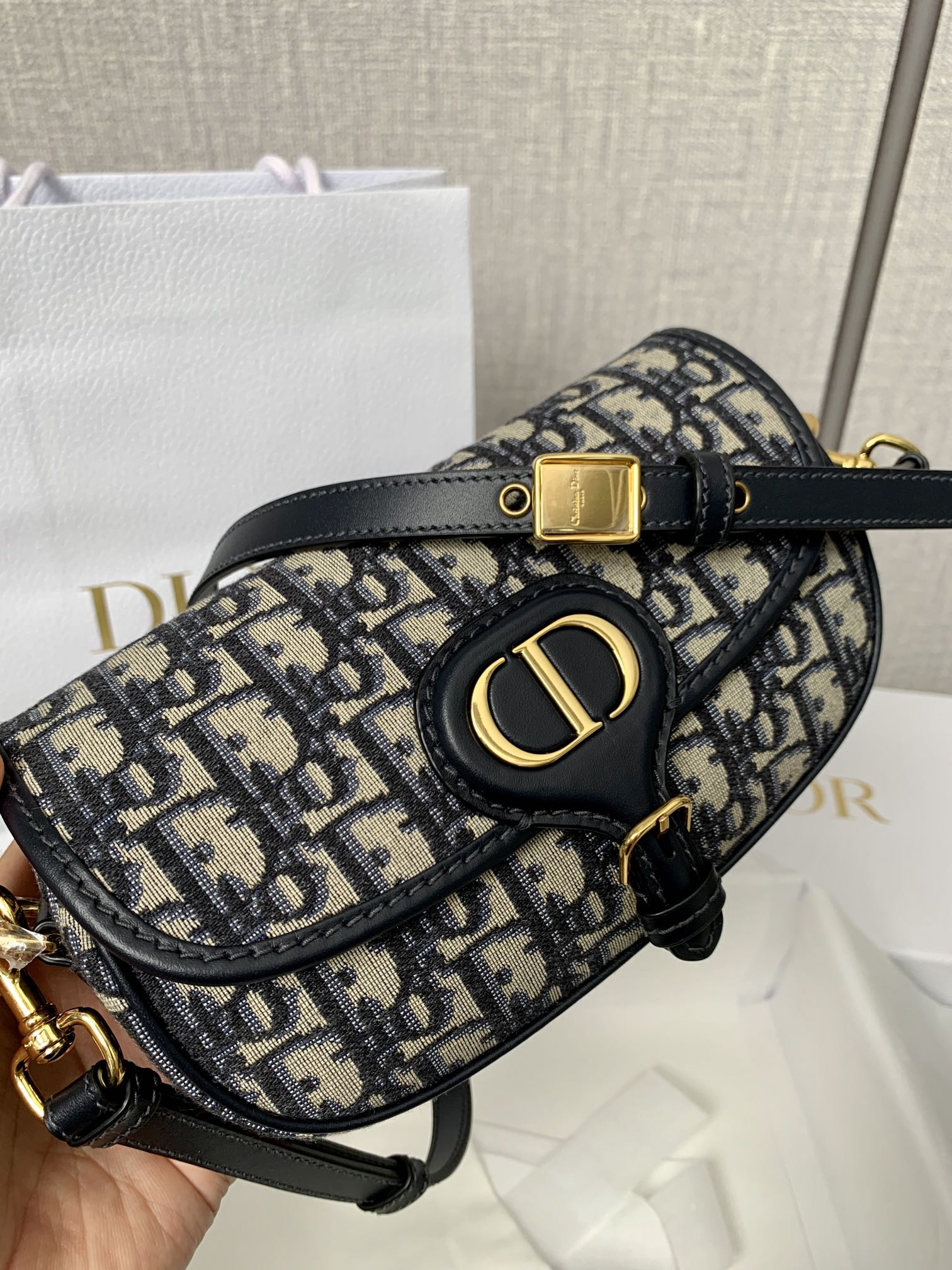 [TOP] Christian Dior Bobby East-West Bag 21x12x5.1cm - Navy Blue - 711 Luxury