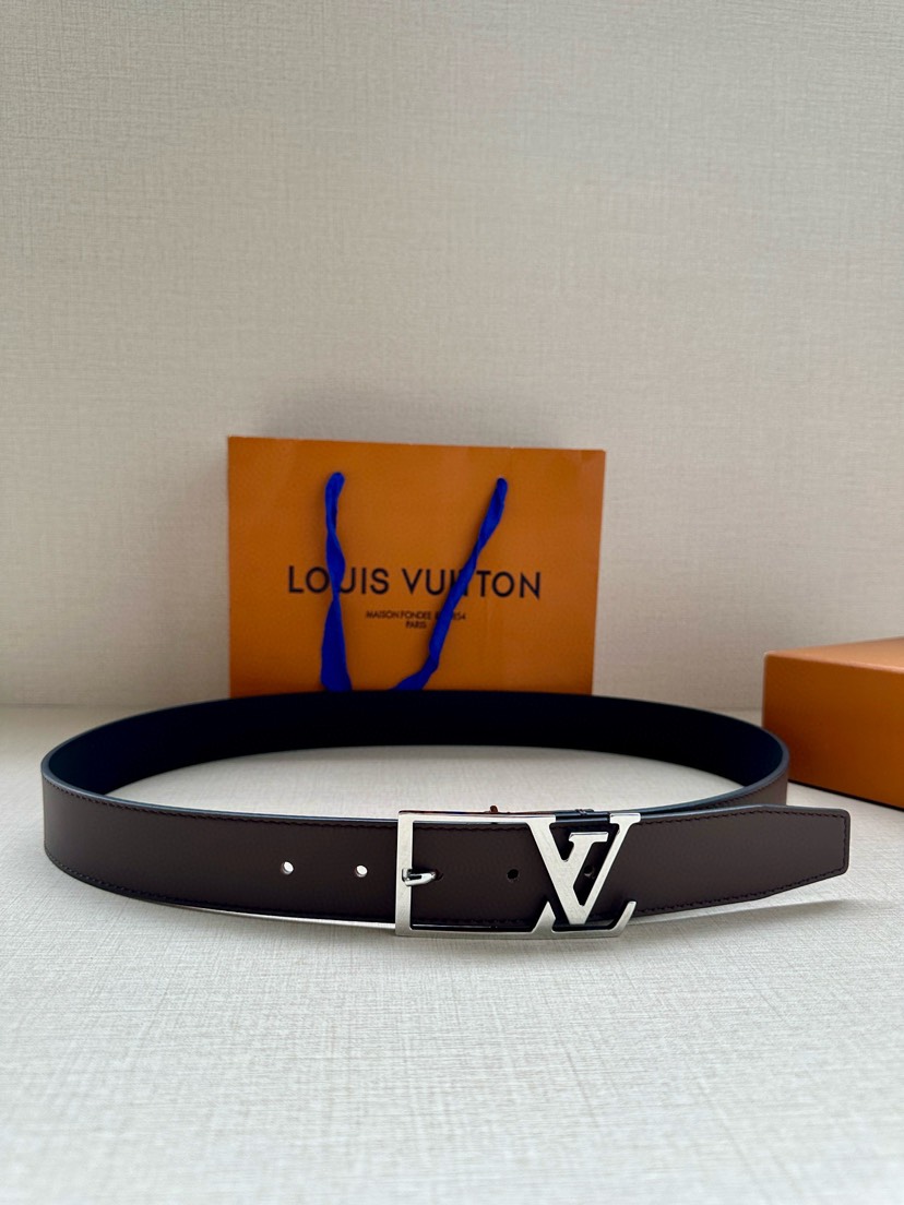 [TOP] Louis Vuitton LV Skyline Belt Lambskin 3.5cm - Brown - 711 Luxury
