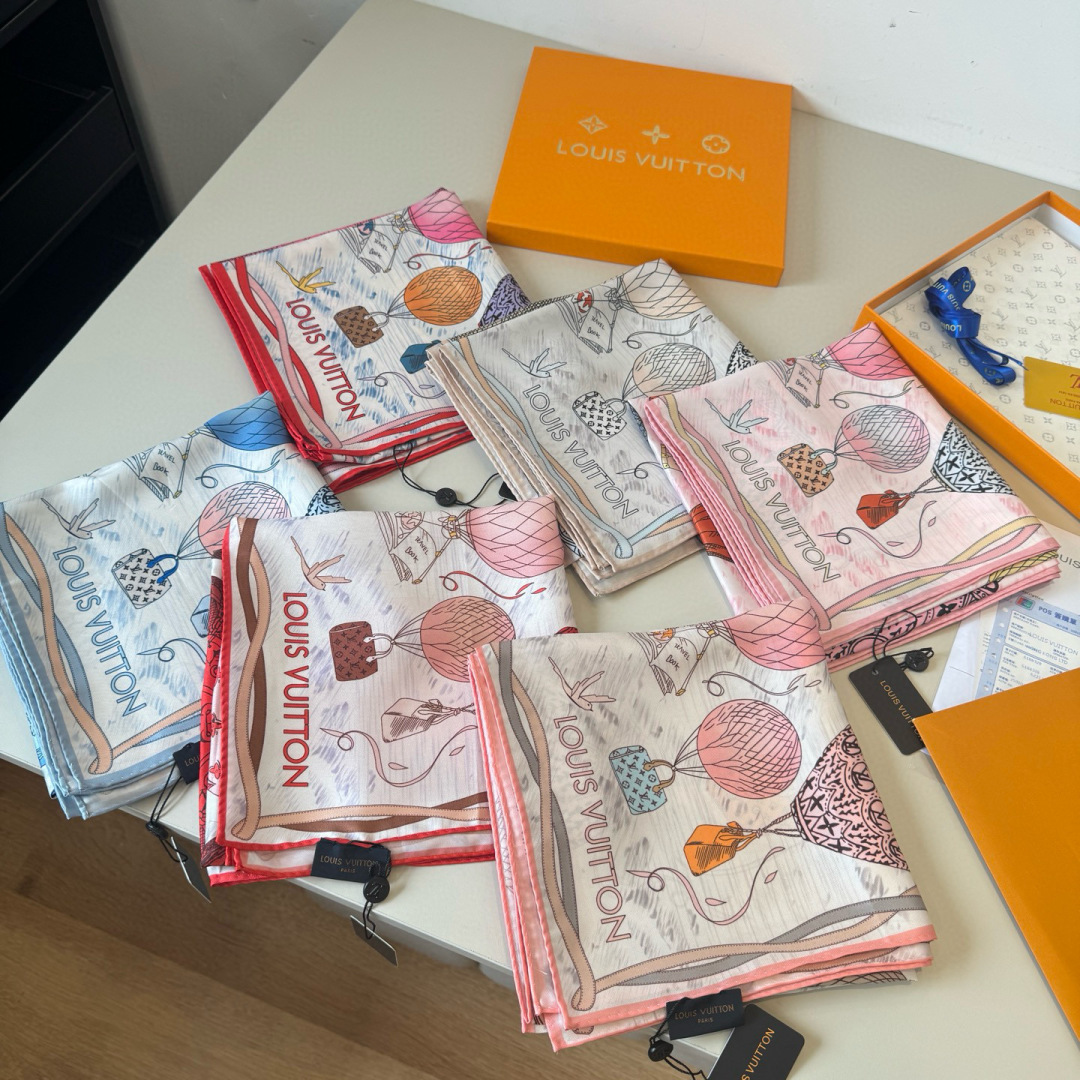 [TOP] Louis Vuitton LV Silk Square Scarf 90 x 90 cm - 6 Colors