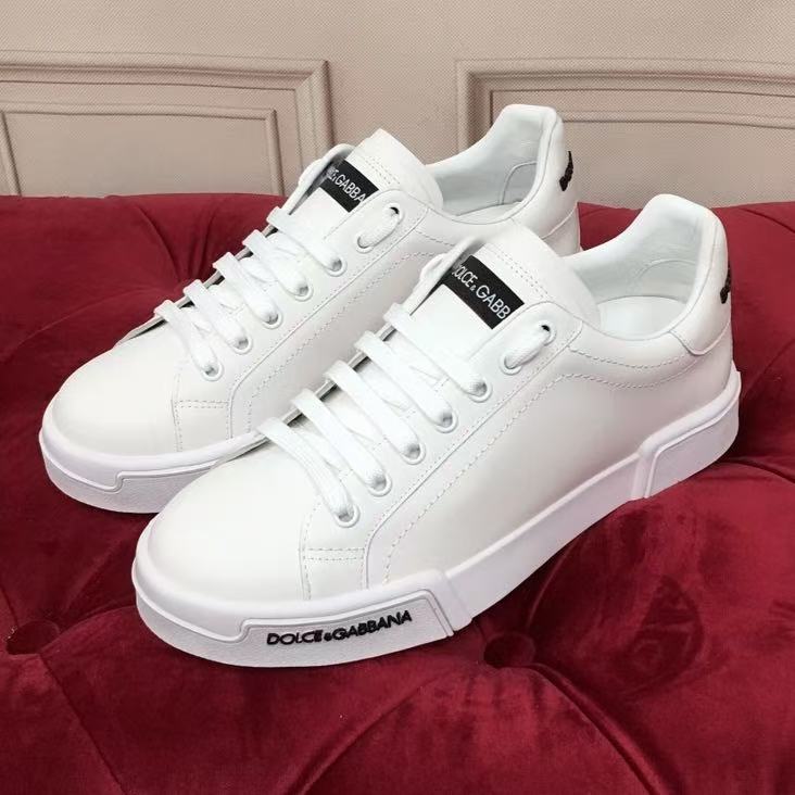 [TOP] Dolce & Gabbana D&G Men's Casual Sports Shoes - White - 711 Luxury