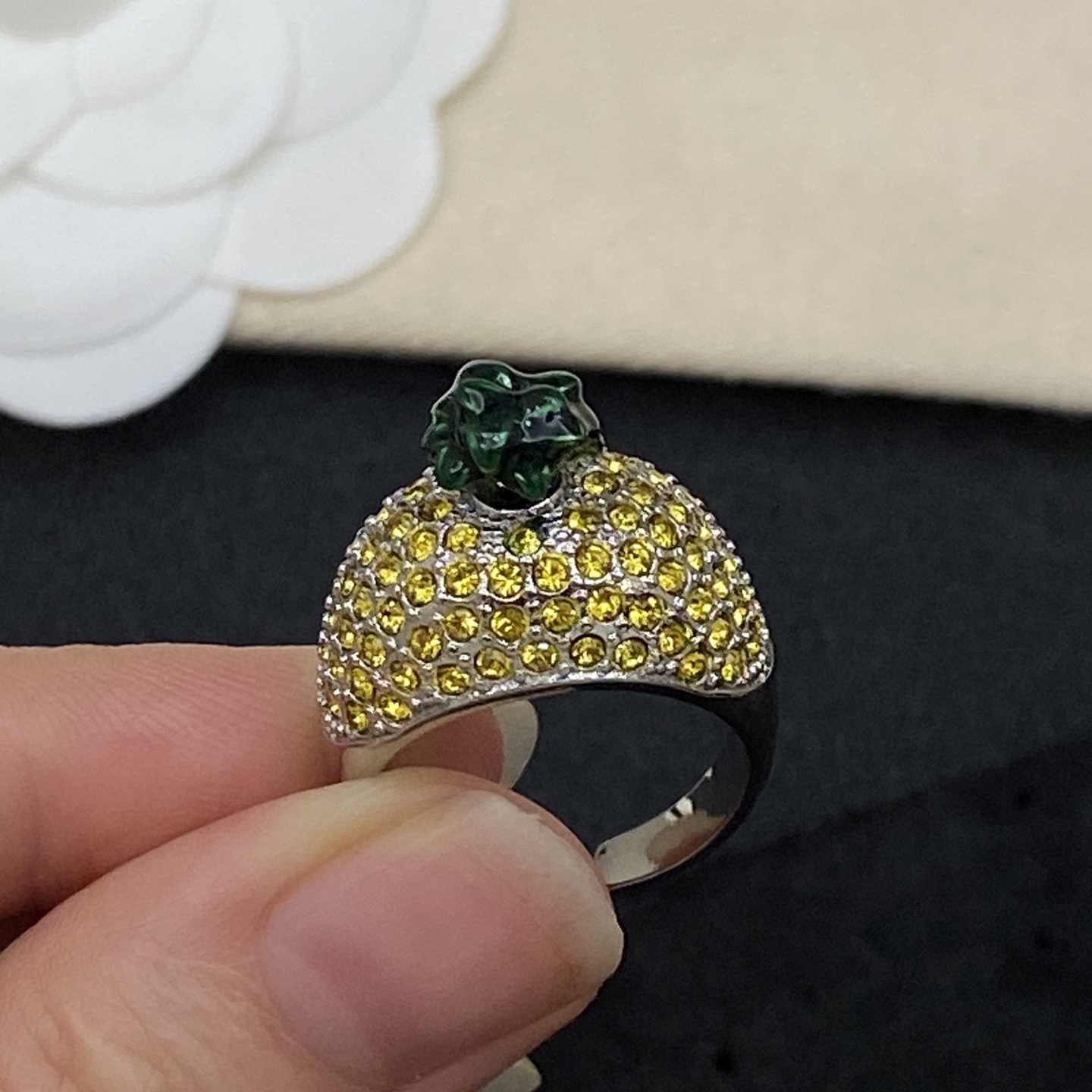 [TOP] Christian Dior Ring - Yellow - 711 Luxury