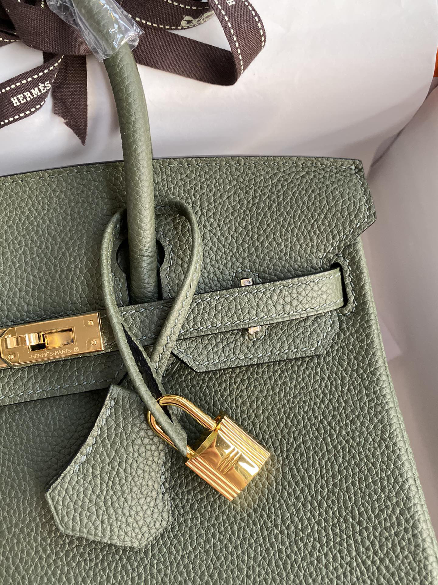 [TOP] HERMES Birkin Togo Leather 25cm - Vert Maquis & GHW