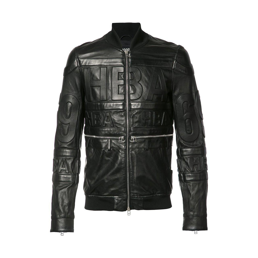 Designer black Clothing Hood By Air Leather Bomber Jacket in Black for Men#394822 | Nigo Office