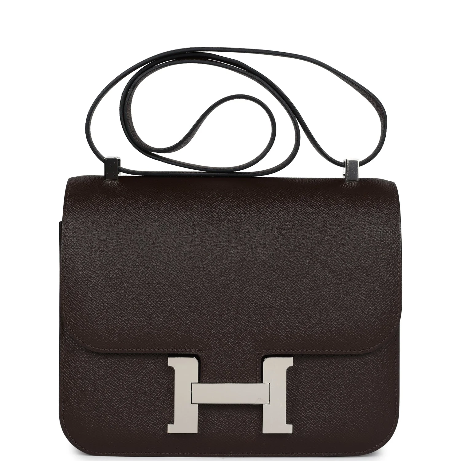 Hermes Constance Chocolate Epsom Palladium Hardware