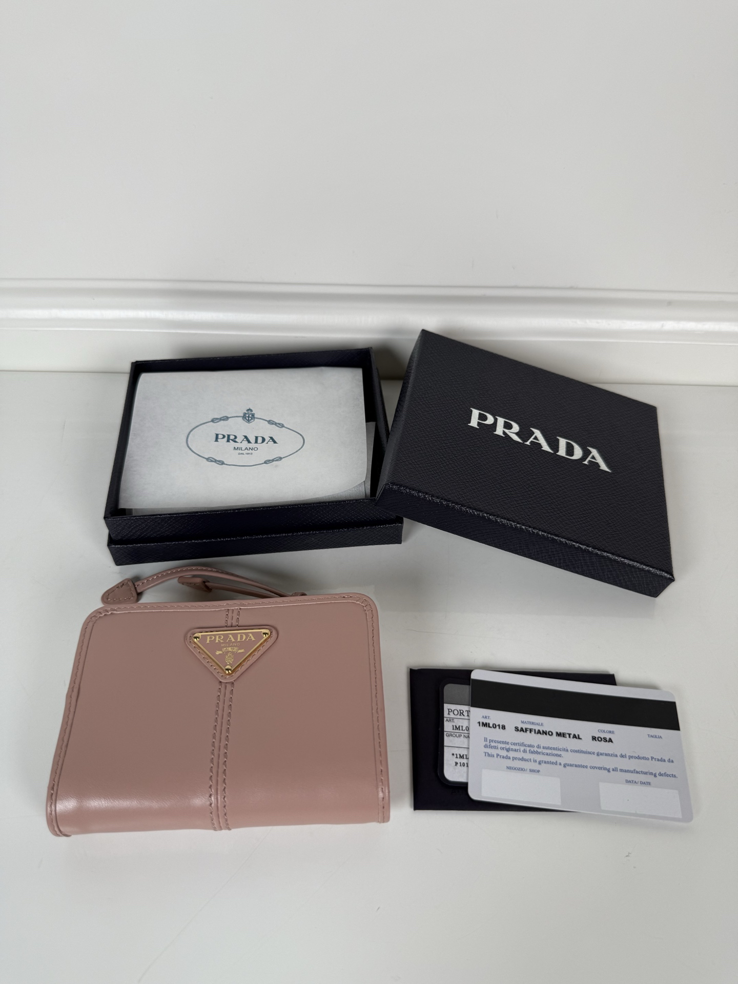 [TOP] PRADA Short Wallet 12 x 8cm - Pink - 711 Luxury