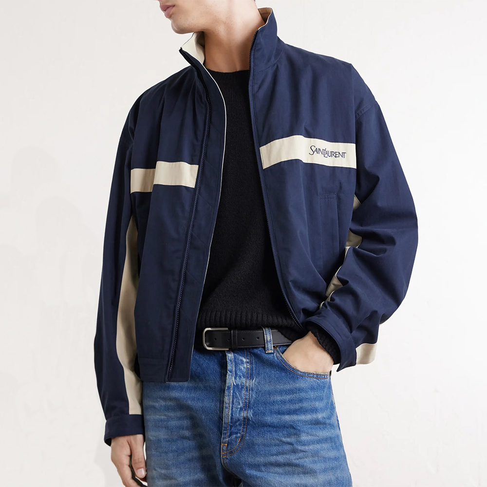 Saint Laurent Patchwork Stand Collar Jacket #387830