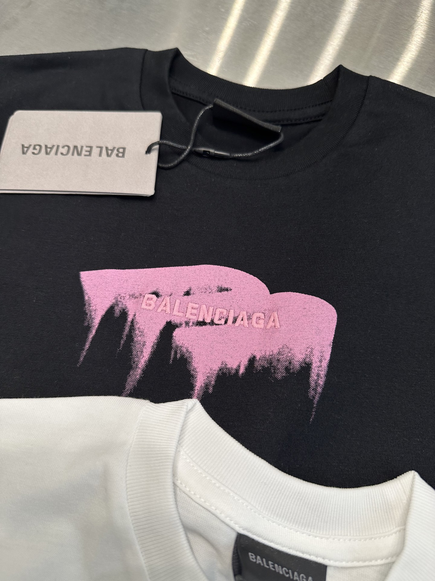 Balenciaga Unisex Kids Drip M Logo Print Embroidery Short Sleeve Cotton T-Shirt Boys Girls Summer Tee Sizes 100-150