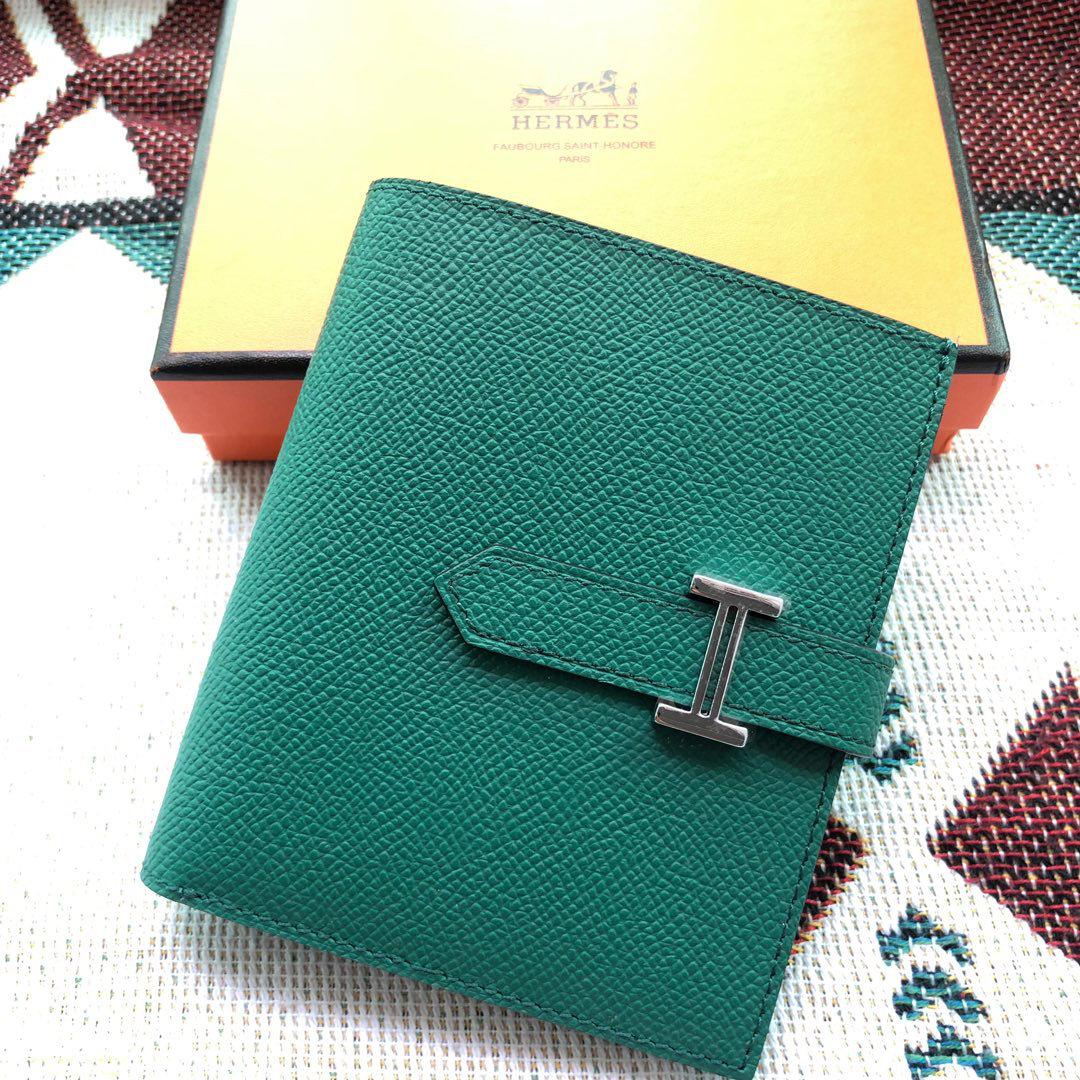 [TOP] HERMES Bearn Short Wallet  12cmx10cm - Malachite - 711 Luxury
