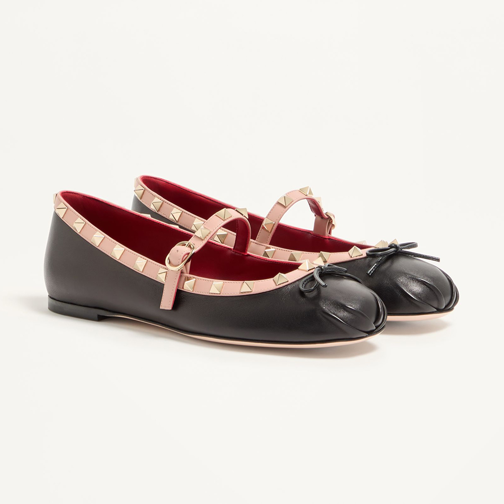 Valentino Accessory Valentino Mary-jane Rockstud Nappa Ballerina 05 Mm for Woman #393379 View 2 | Nigo Office