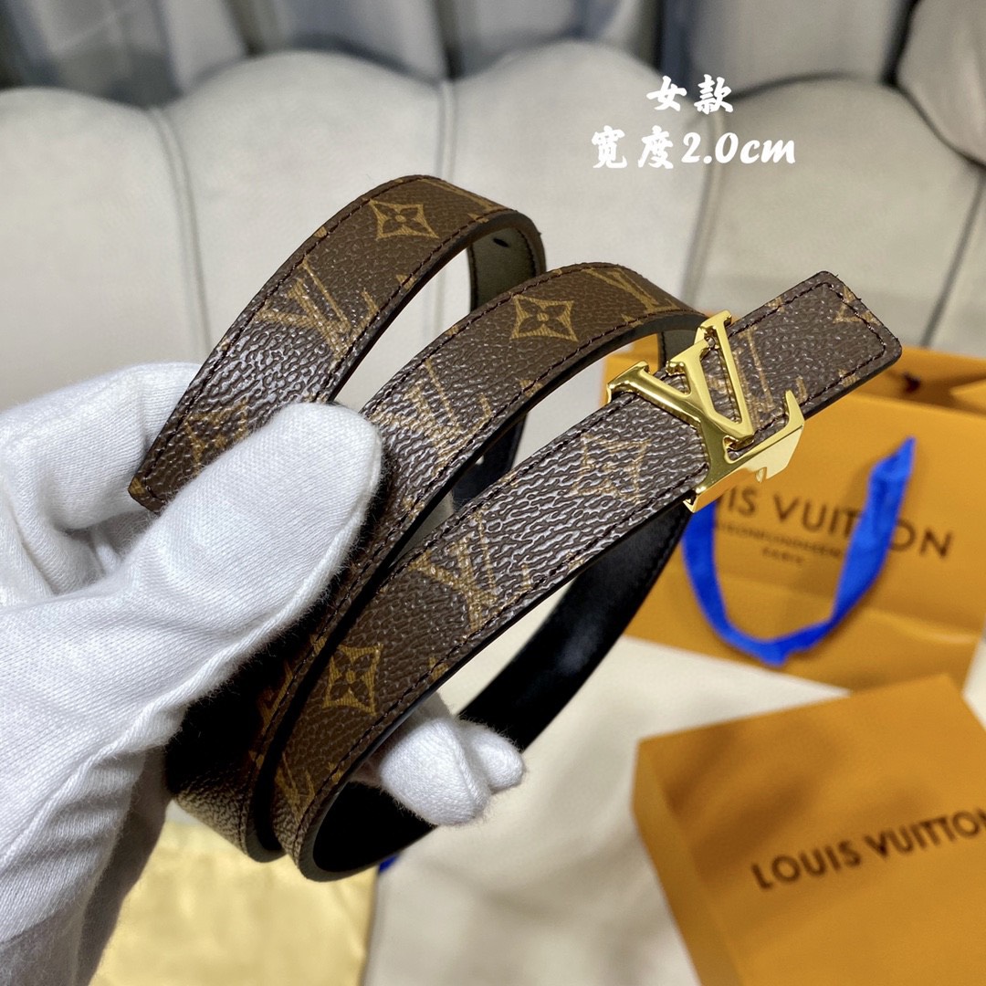 [TOP] Louis Vuitton LV Belt 2 cm - Brown - 711 Luxury