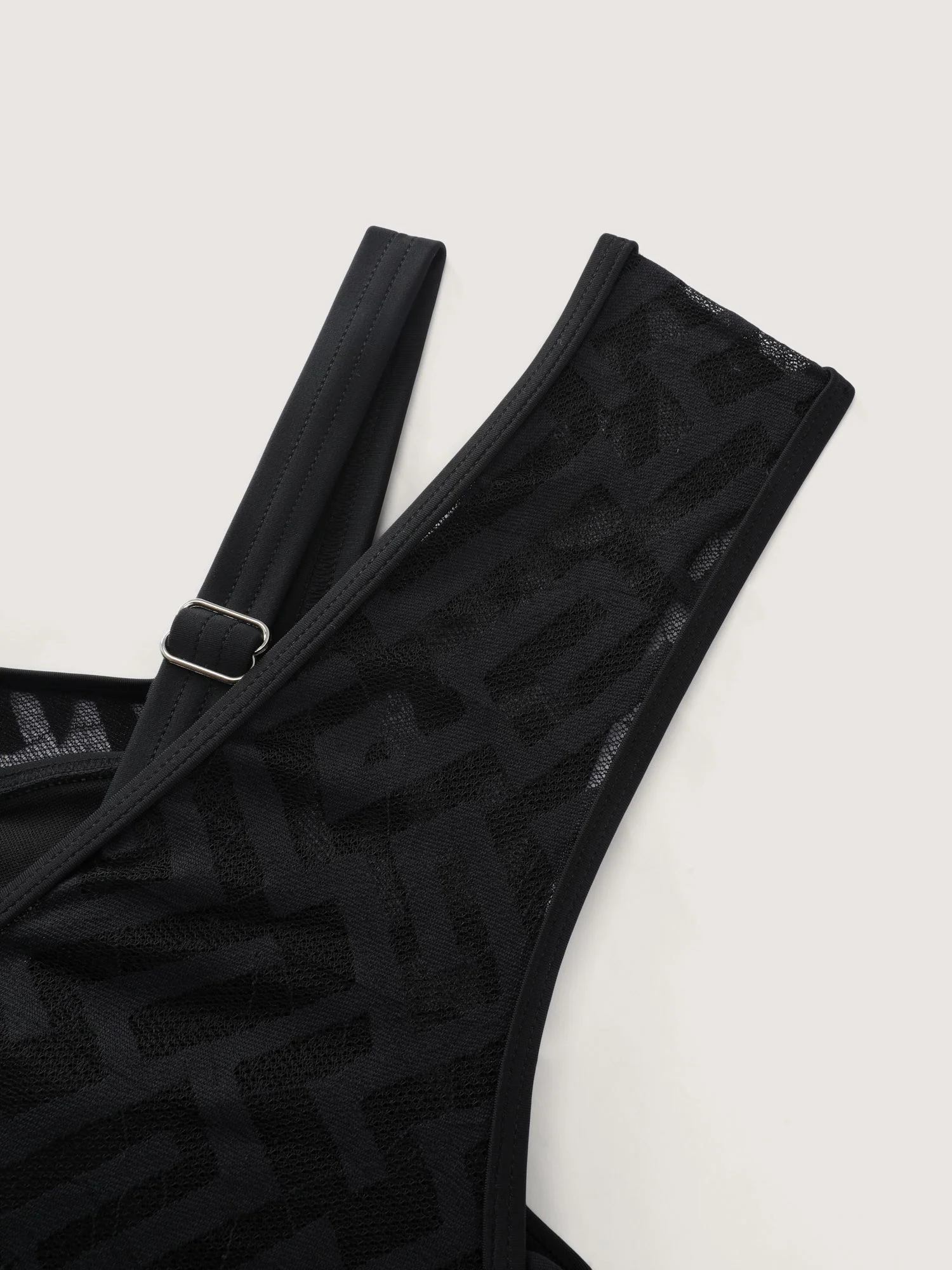 Lace Textured Mesh Swim Dress