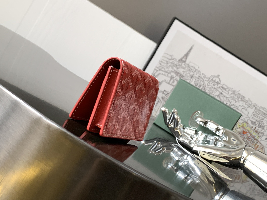 [TOP] Goyard Malhesherbes Card Holder  7x1.5x10.2cm - Red - 711 Luxury