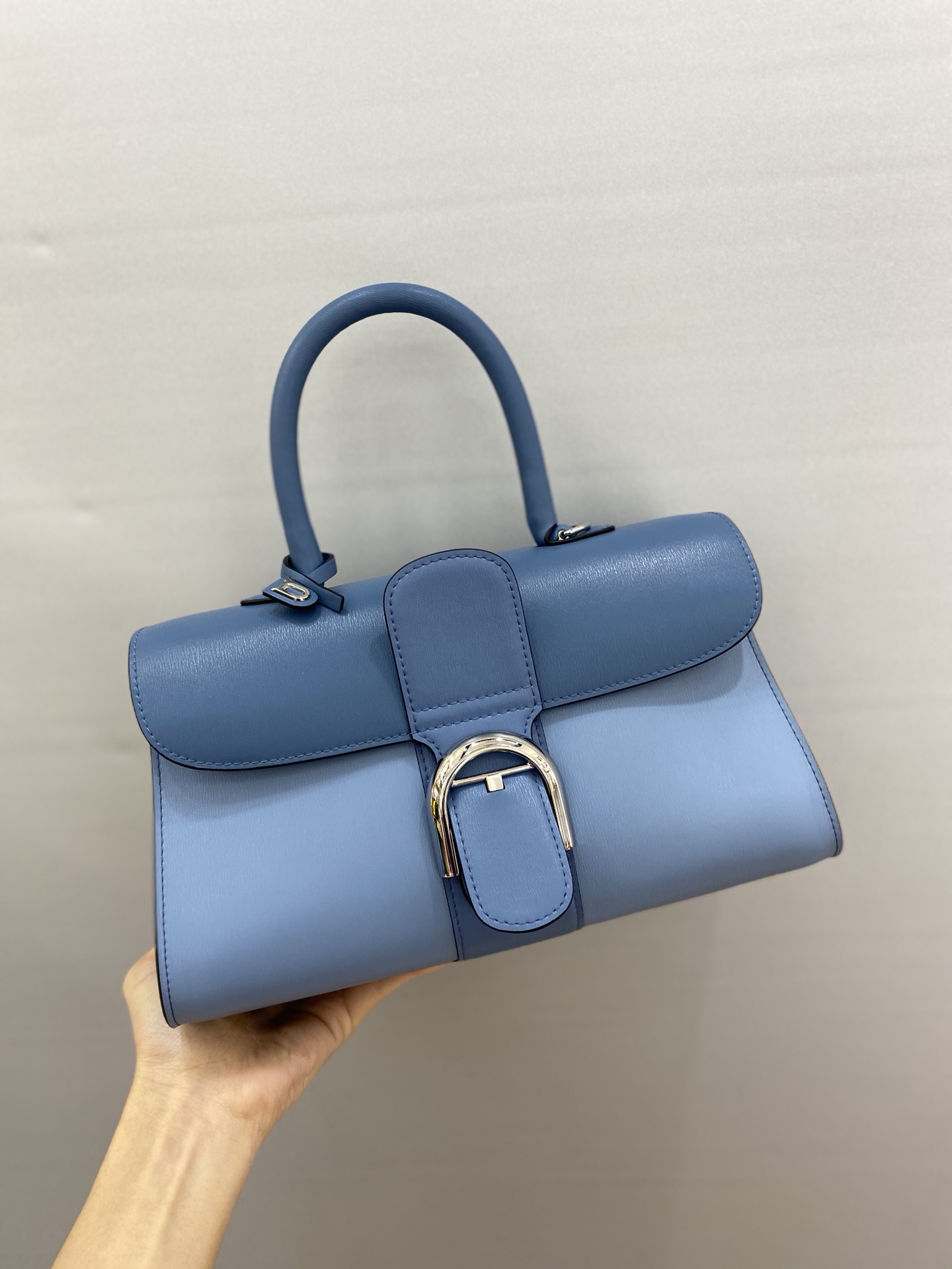 [TOP] Delvaux Brillant Bag Box Leather 28cm - Blue - 711 Luxury