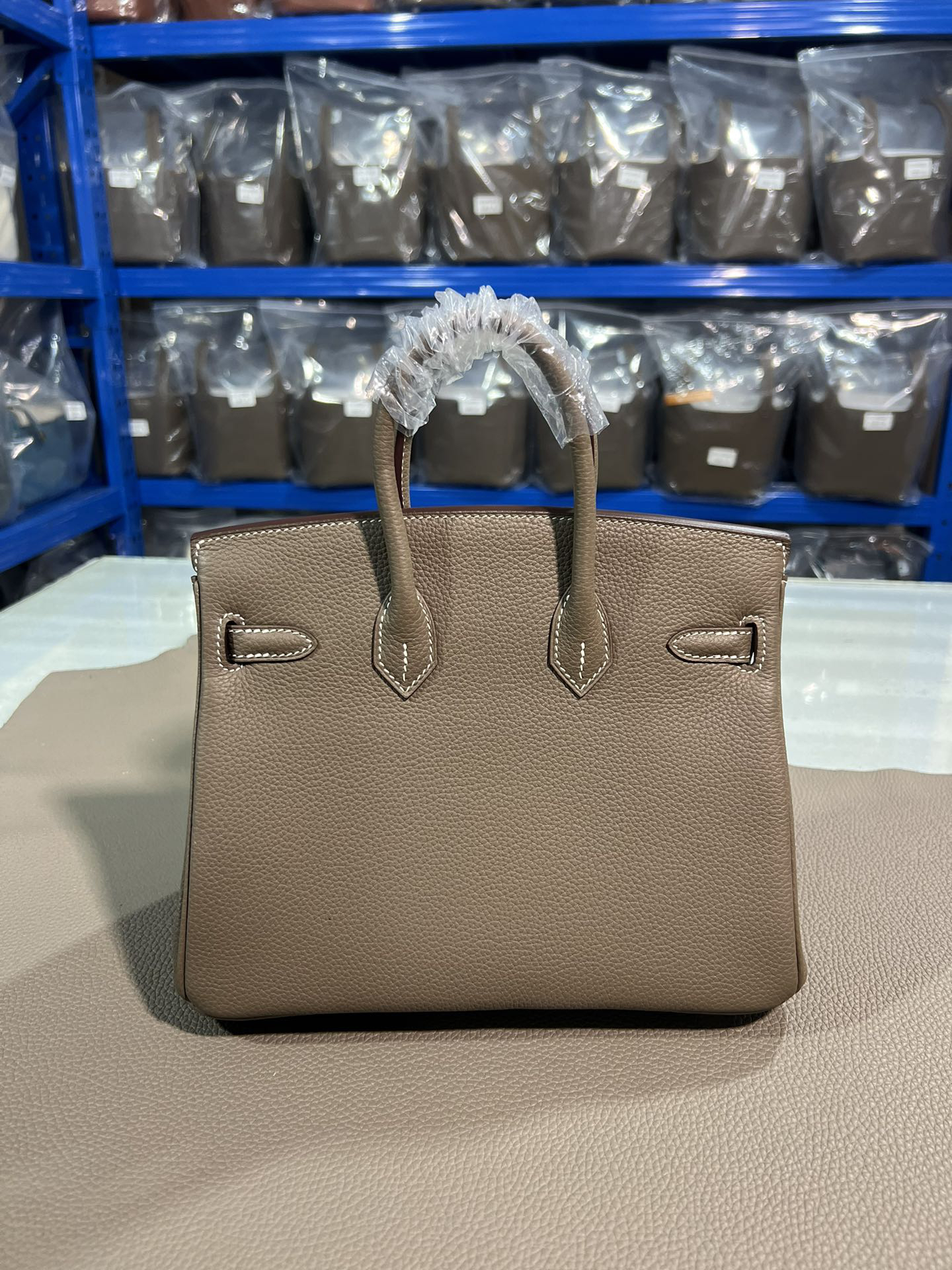 [TOP] HERMES Birkin Togo Leather 25cm - Etoupe & SHW