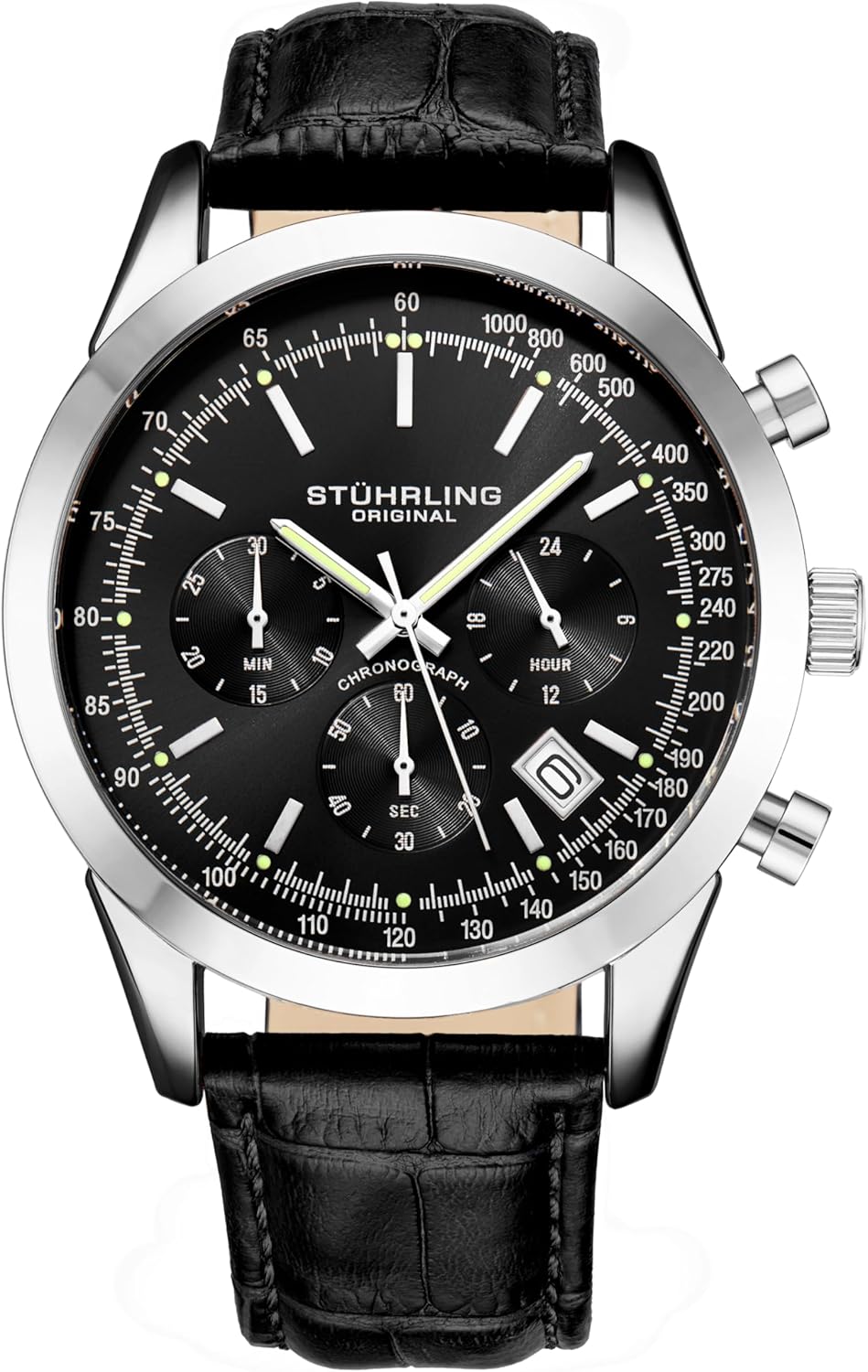 Stuhrling Original Rialto Men’s Chronograph Watch – Stainless Steel Classic Watch for Men, Water Resistant Men’s Watches, Luxury Analog Dress & Sport Watch for Men, Durable Men’s Wrist Watch