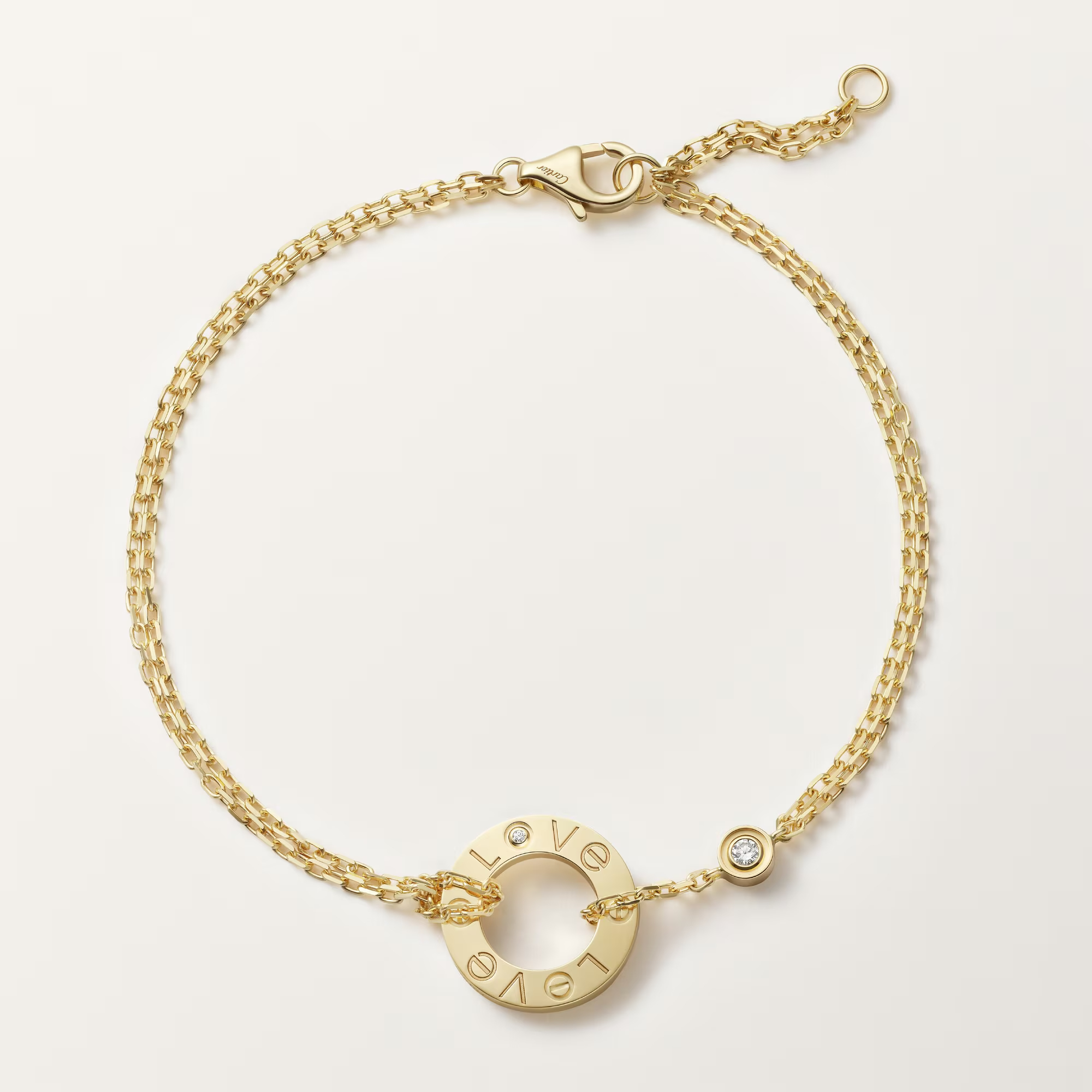 Carty Love Luna Loop Bracelet, Yellow Gold, 2 Moissanite