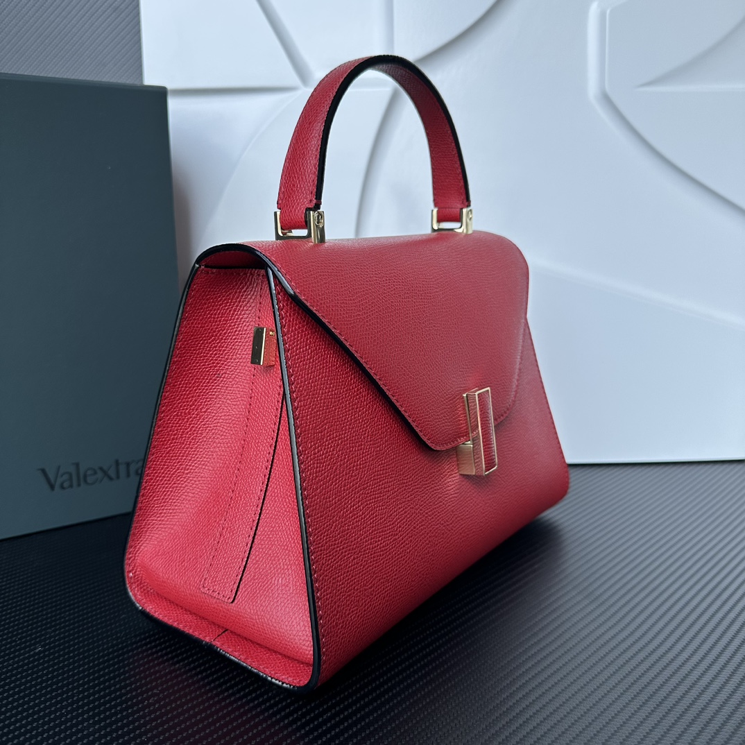 [TOP] VALEXTRA lside Bag 26x20x12cm - Red - 711 Luxury