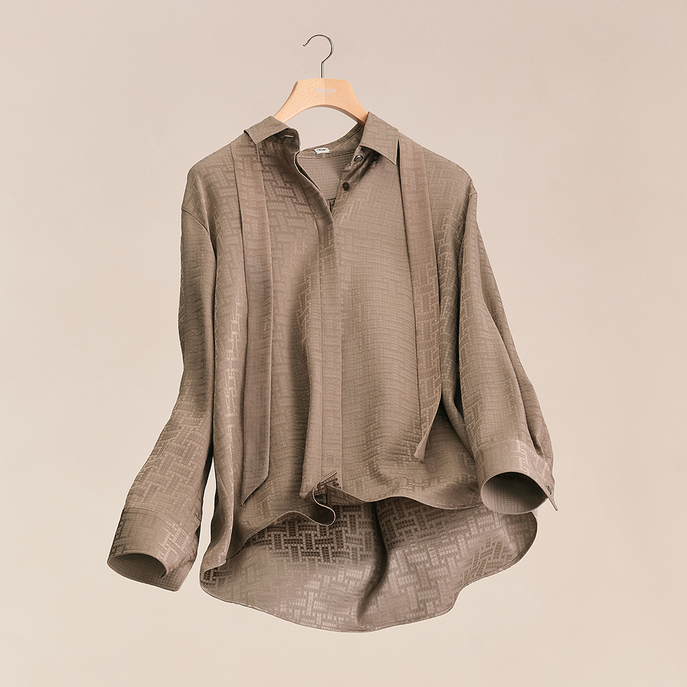 Hermès Mosaique Ascot Collar Shirt Pants #382336