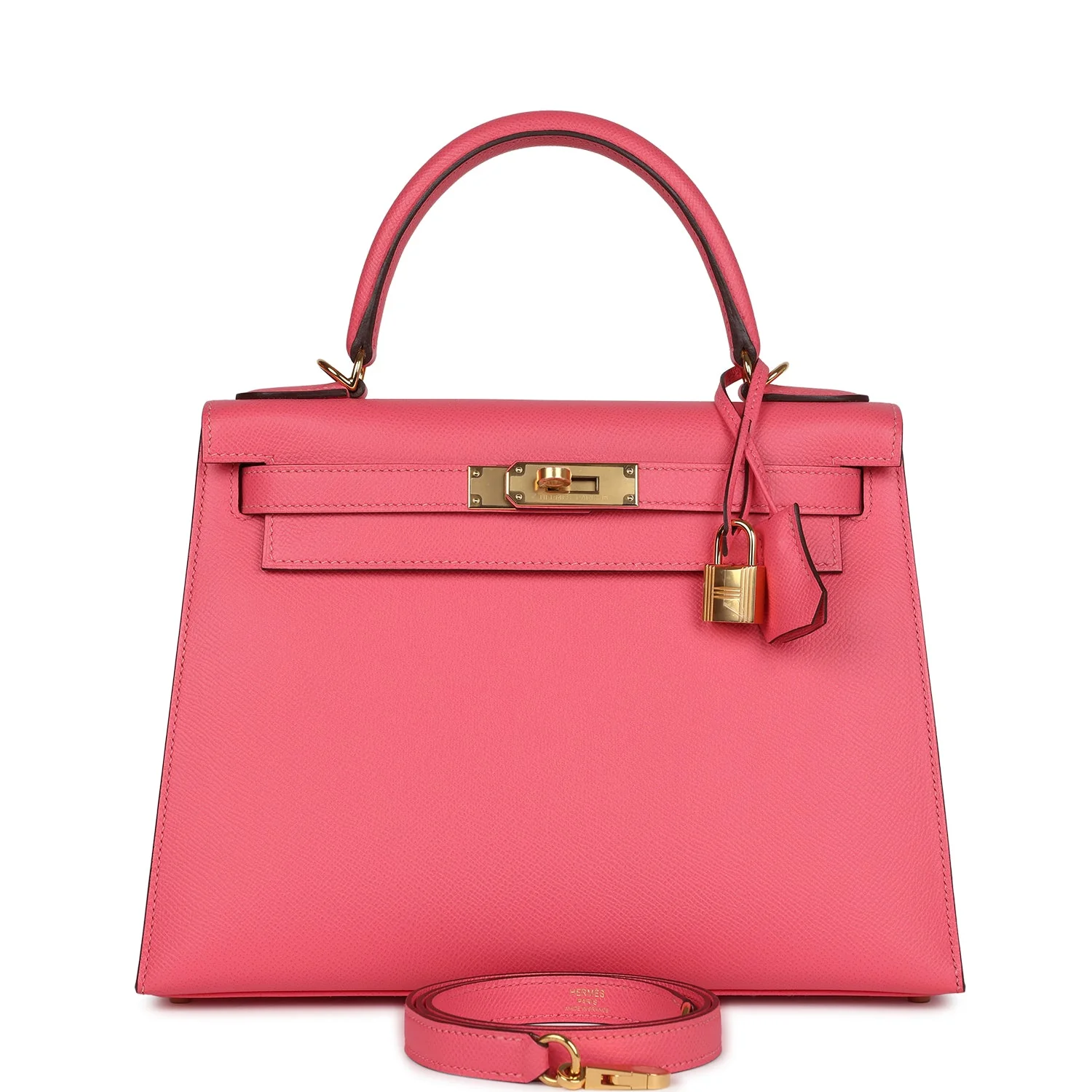 Hermes Kelly Sellier  Rose Azalee Epsom Gold Hardware